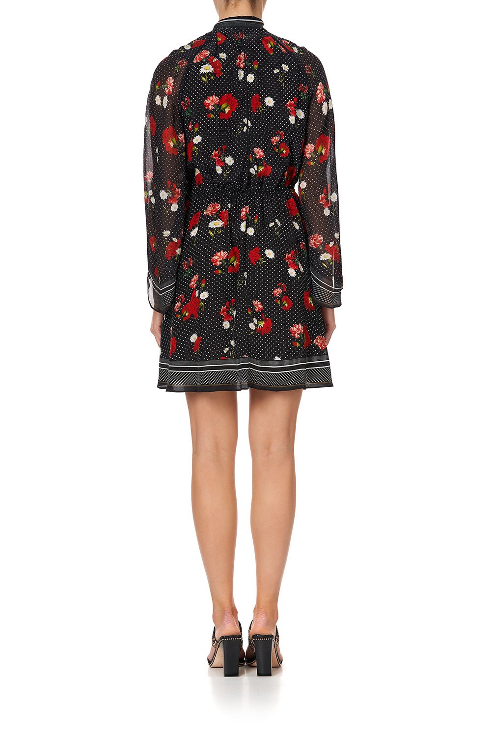 SHORT WRAP DRESS WITH NECK TIE COASTAL PARISIENNE