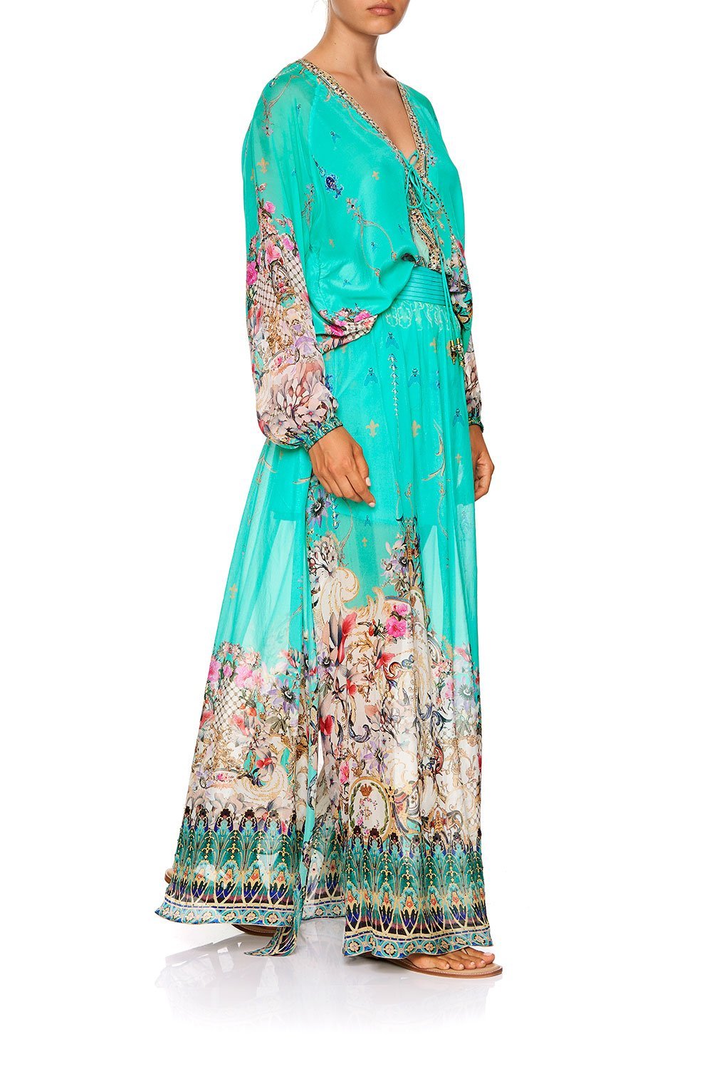 SKIRT WITH PINTUCK WITH BAND FLORAISON