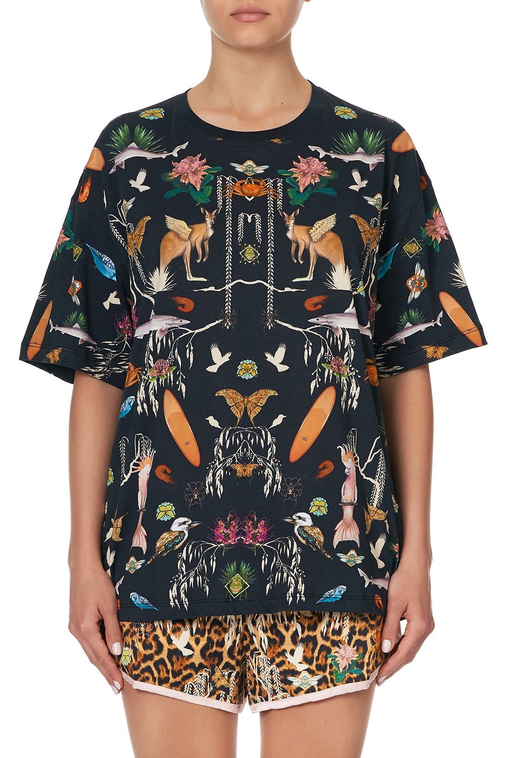 SLIM FIT ROUND NECK T-SHIRT FEUNA ELECTRO