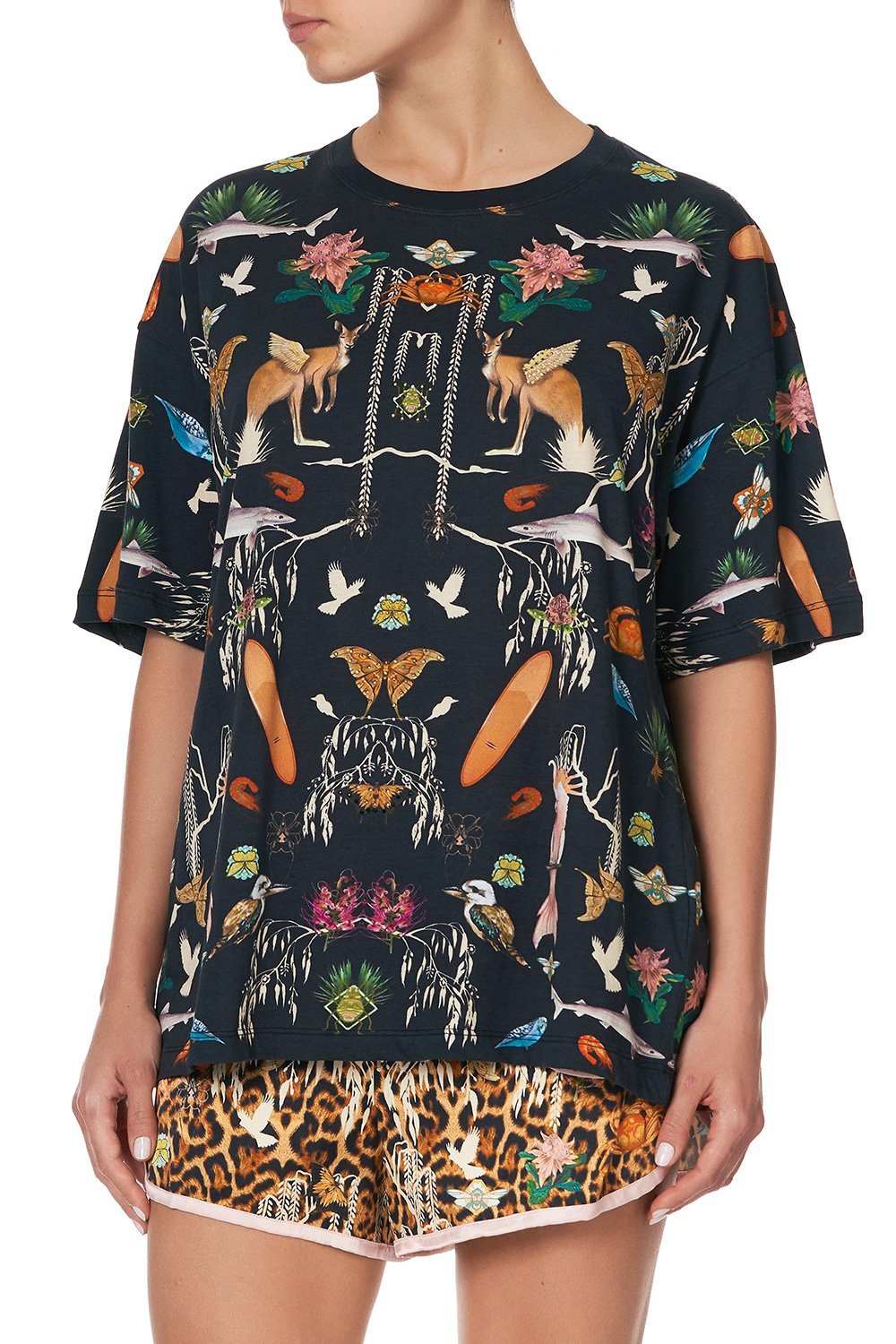 SLIM FIT ROUND NECK T-SHIRT FEUNA ELECTRO