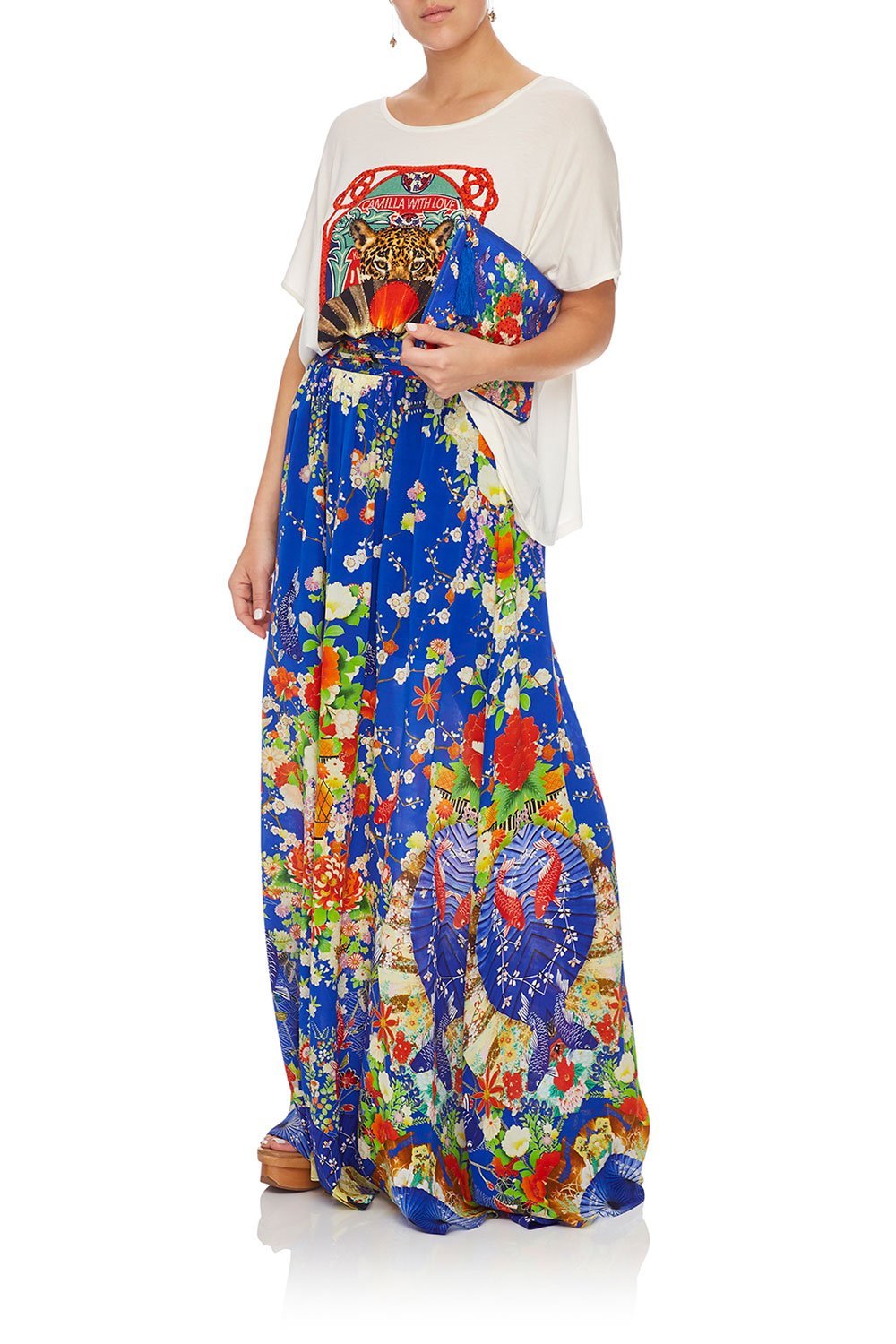 CAMILLA SMALL CANVAS CLUTCH PLAYING KOI