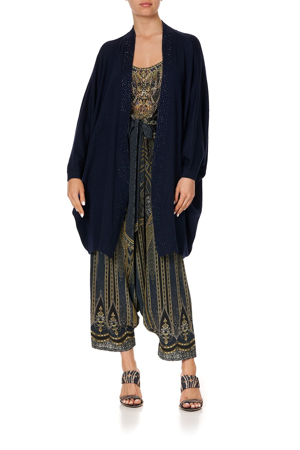 SOFT KNIT PONCHO WITH CRYSTALS GREAT SCOTT