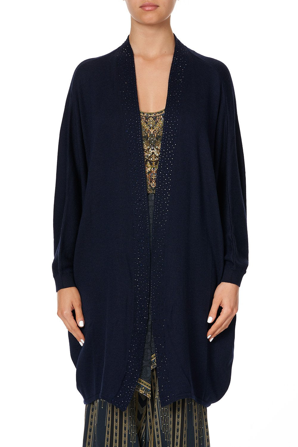 SOFT KNIT PONCHO WITH CRYSTALS GREAT SCOTT