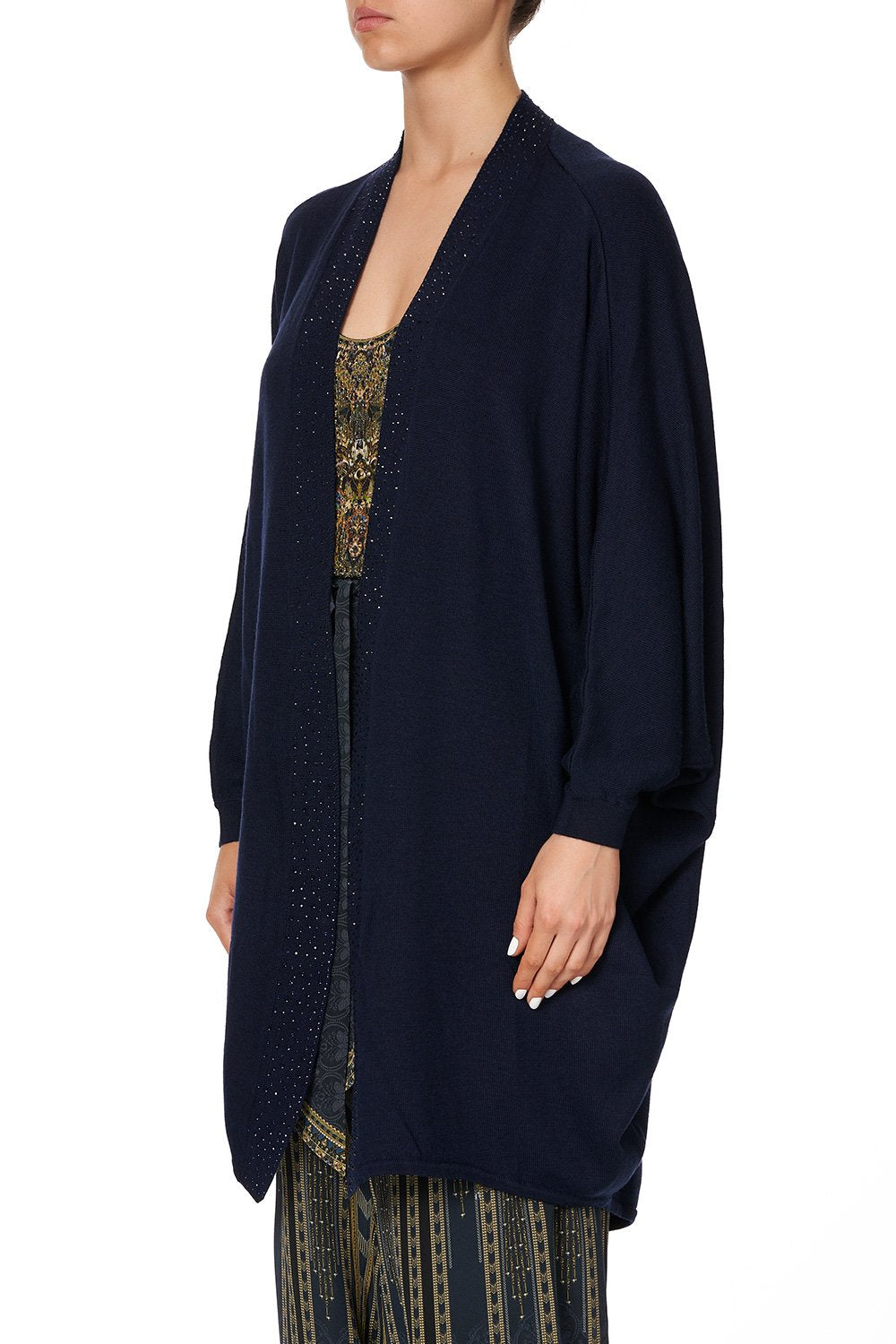 SOFT KNIT PONCHO WITH CRYSTALS GREAT SCOTT