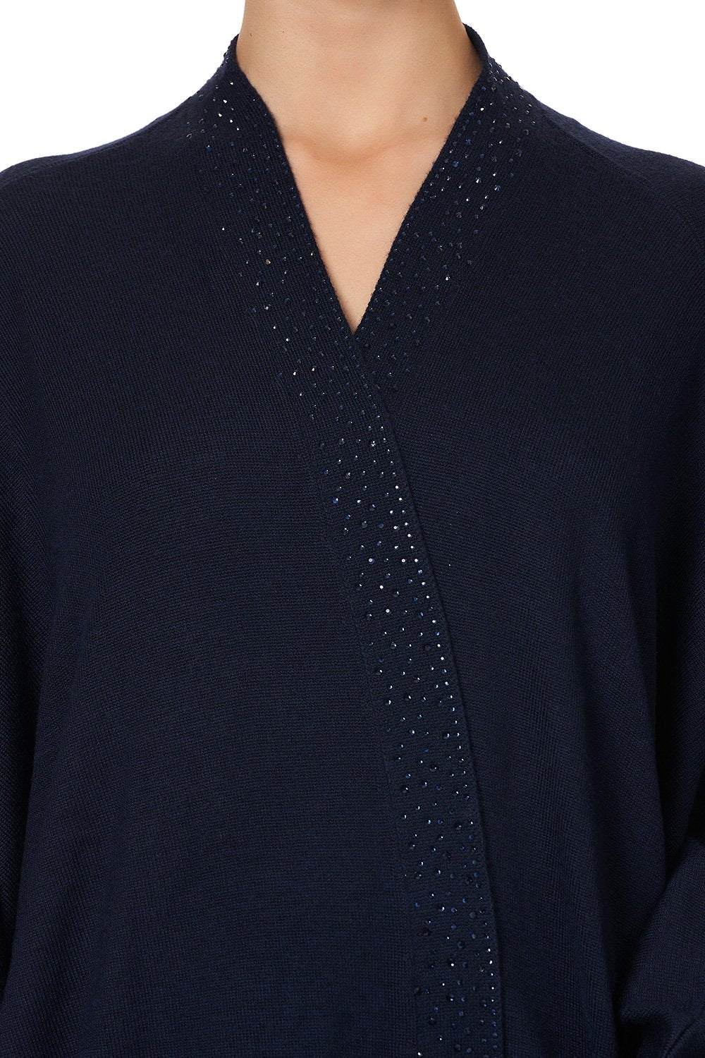 SOFT KNIT PONCHO WITH CRYSTALS GREAT SCOTT