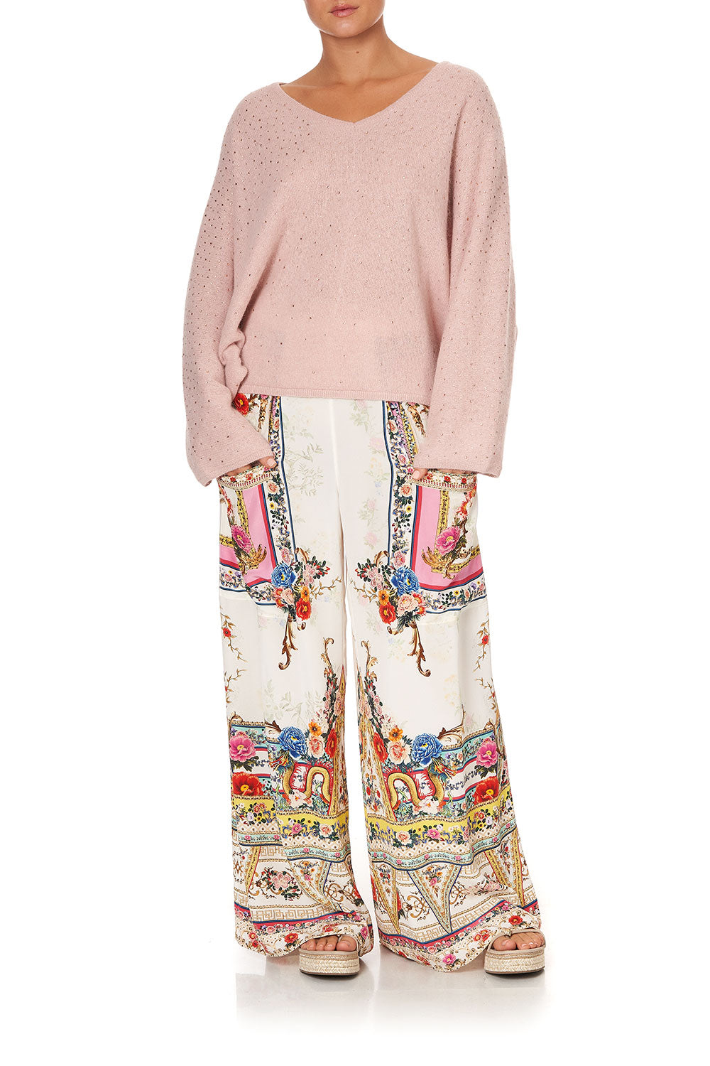 KNIT V NECK JUMPER W DOLMAN SLEEVE PARTY IN THE PALACE