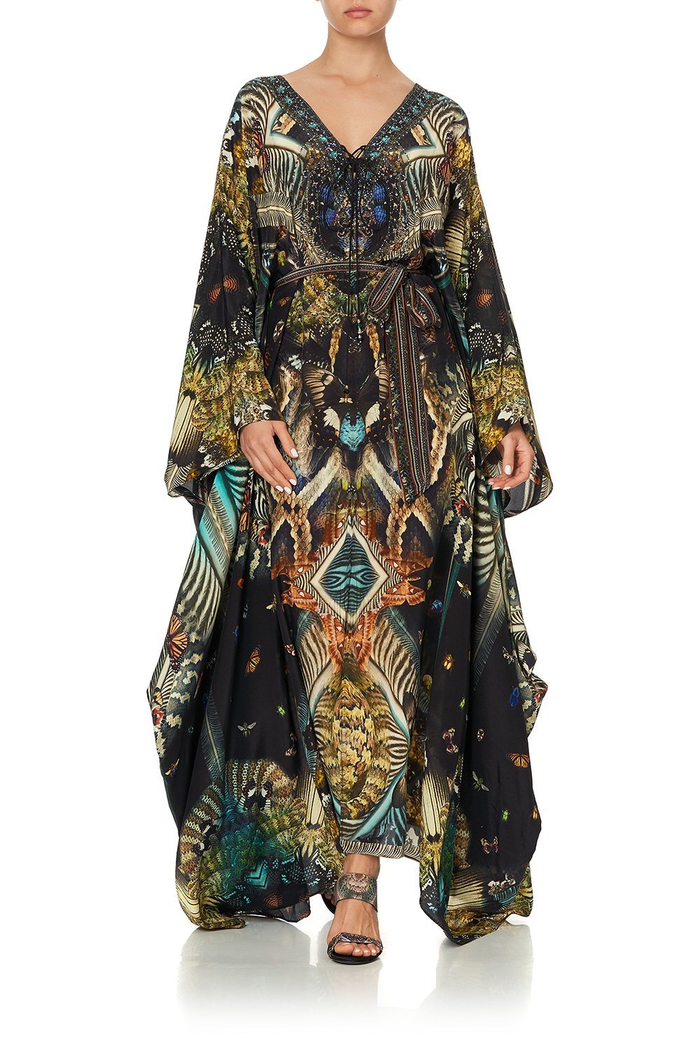 SPLIT HEM LACE UP KAFTAN MATERNAL INSTINCT