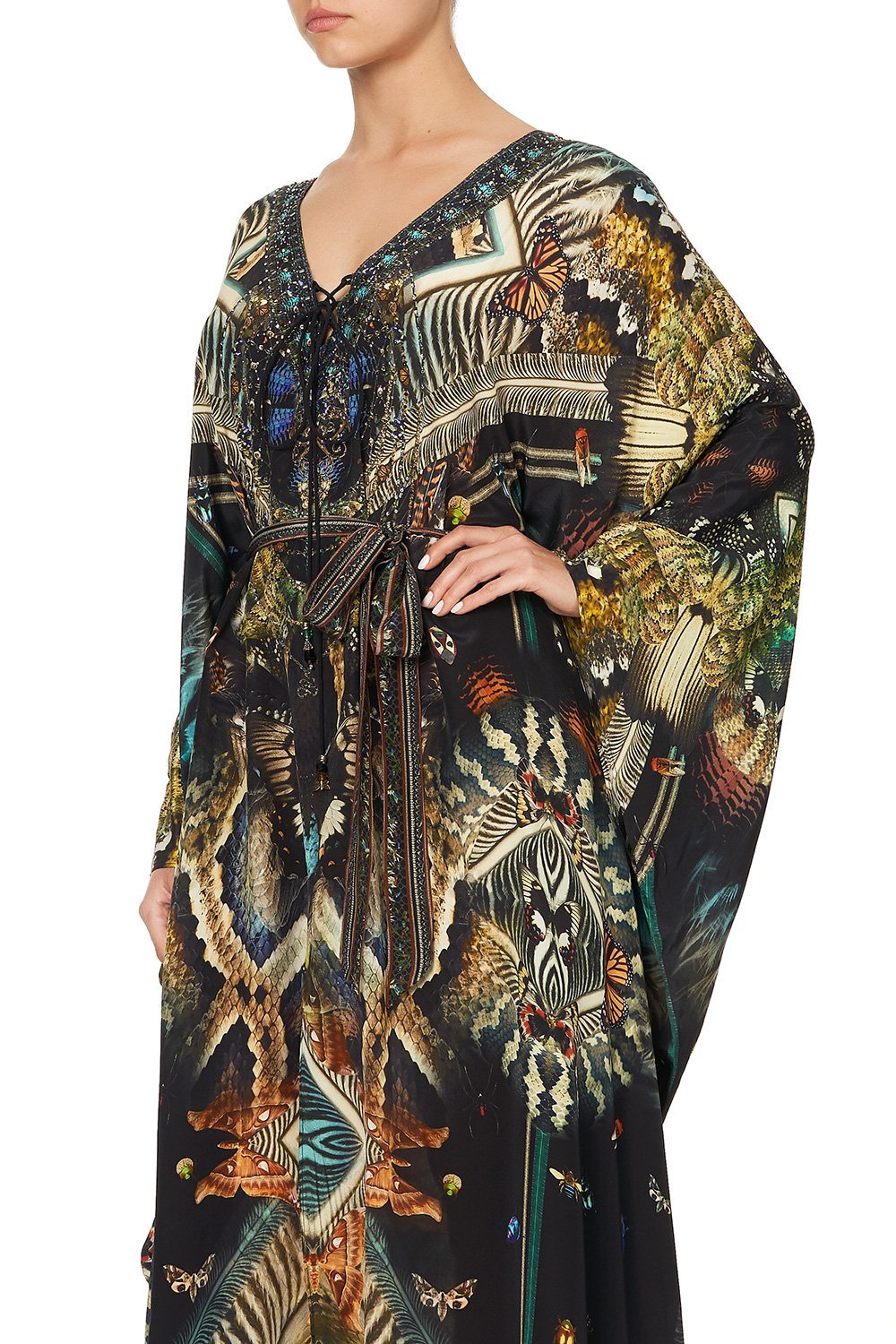 SPLIT HEM LACE UP KAFTAN MATERNAL INSTINCT