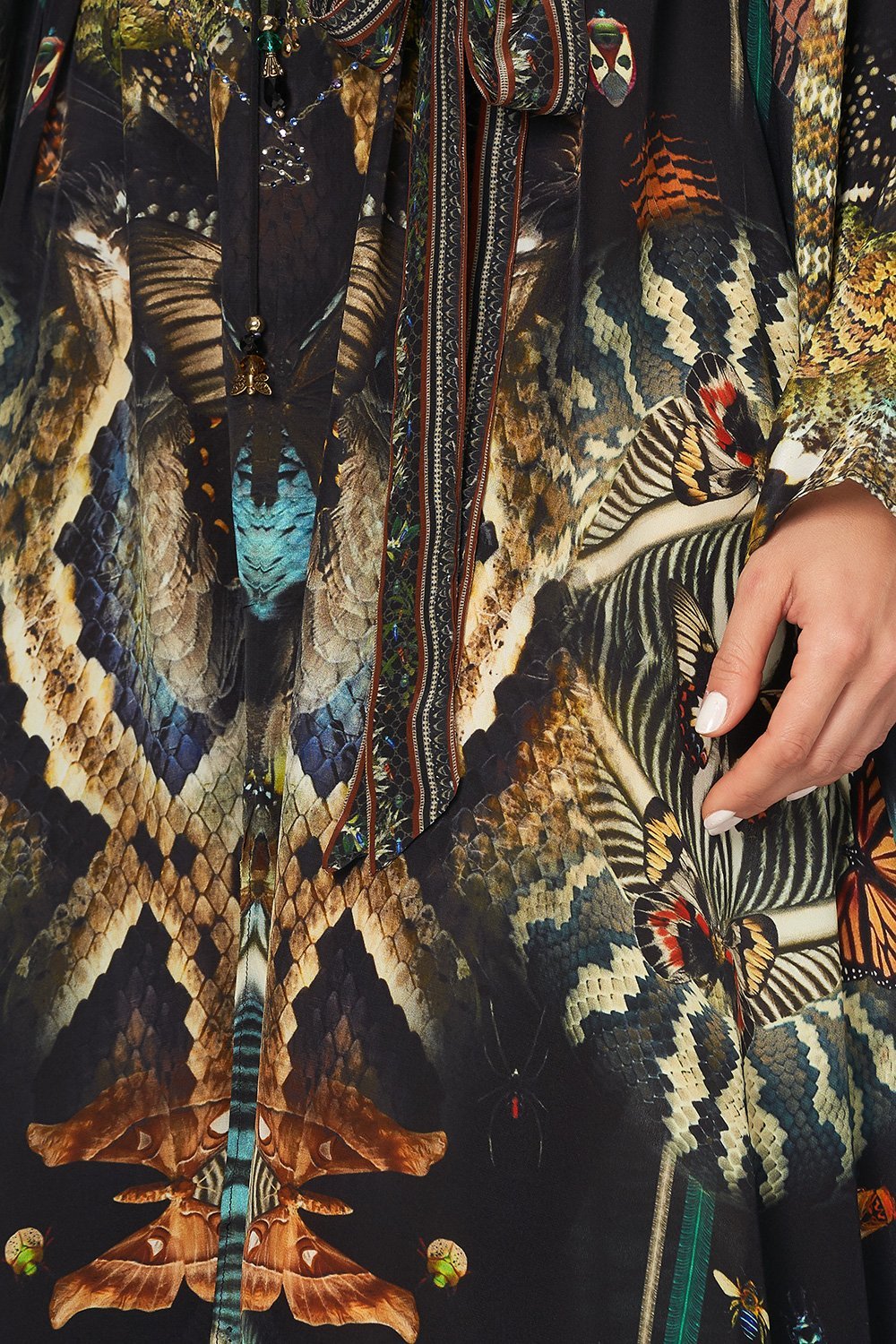 SPLIT HEM LACE UP KAFTAN MATERNAL INSTINCT