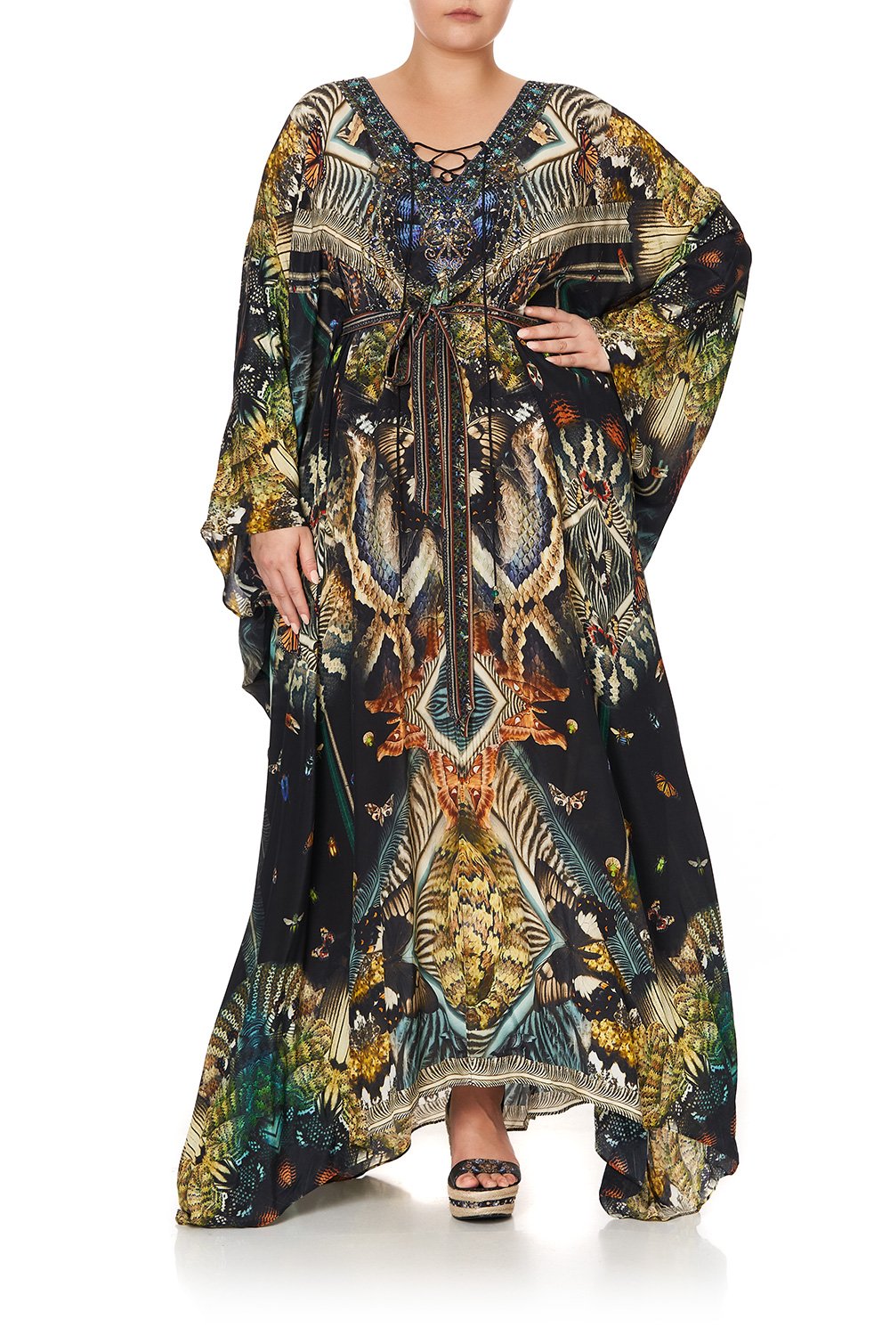 SPLIT HEM LACE UP KAFTAN MATERNAL INSTINCT