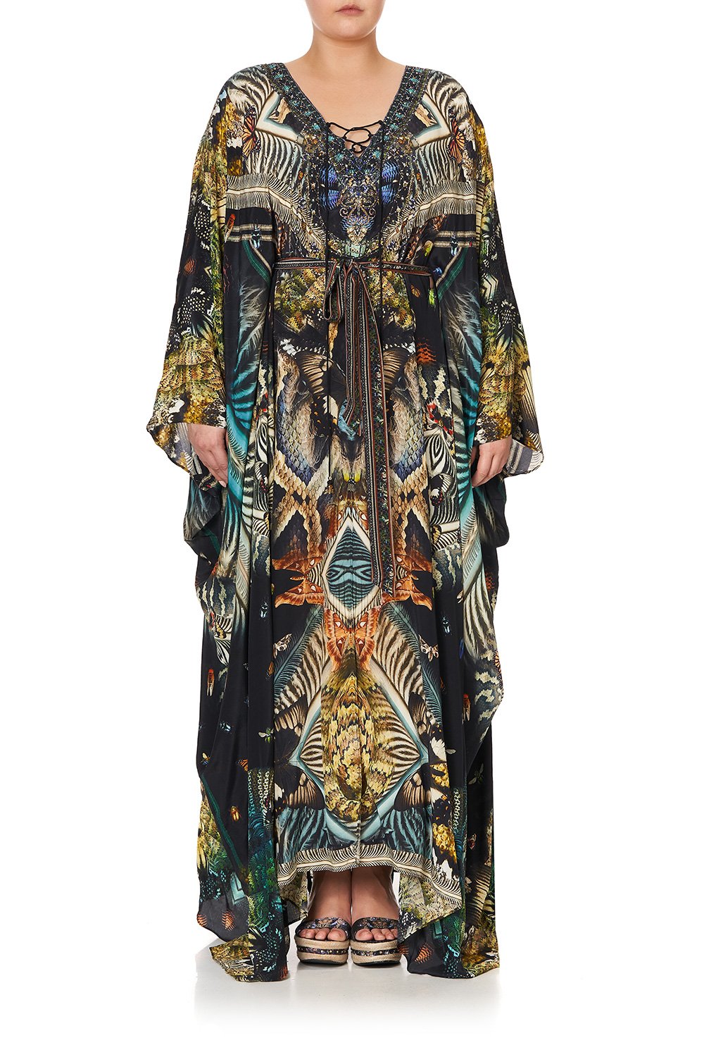 SPLIT HEM LACE UP KAFTAN MATERNAL INSTINCT