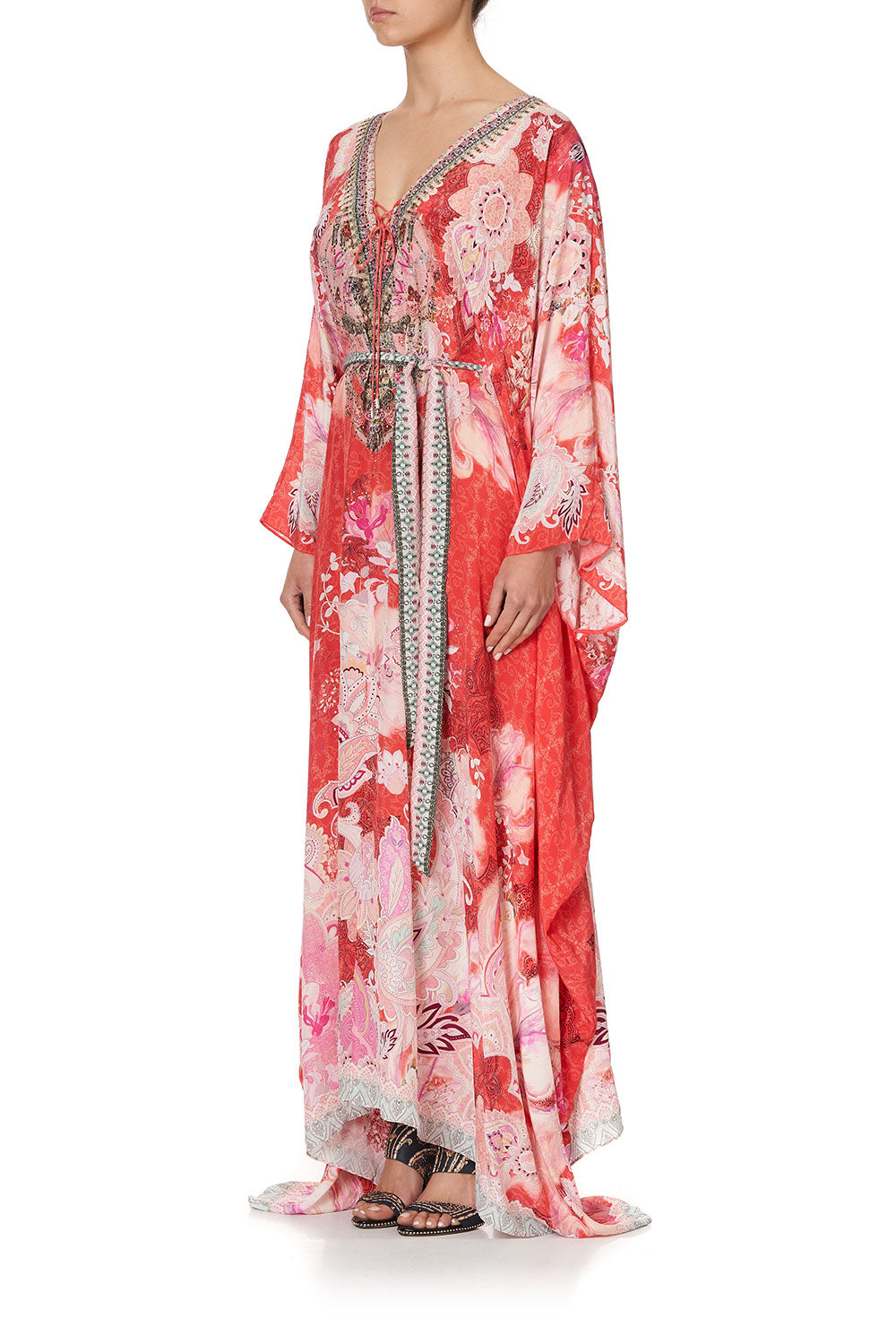SPLIT HEM LACE UP KAFTAN PALACE MUSE