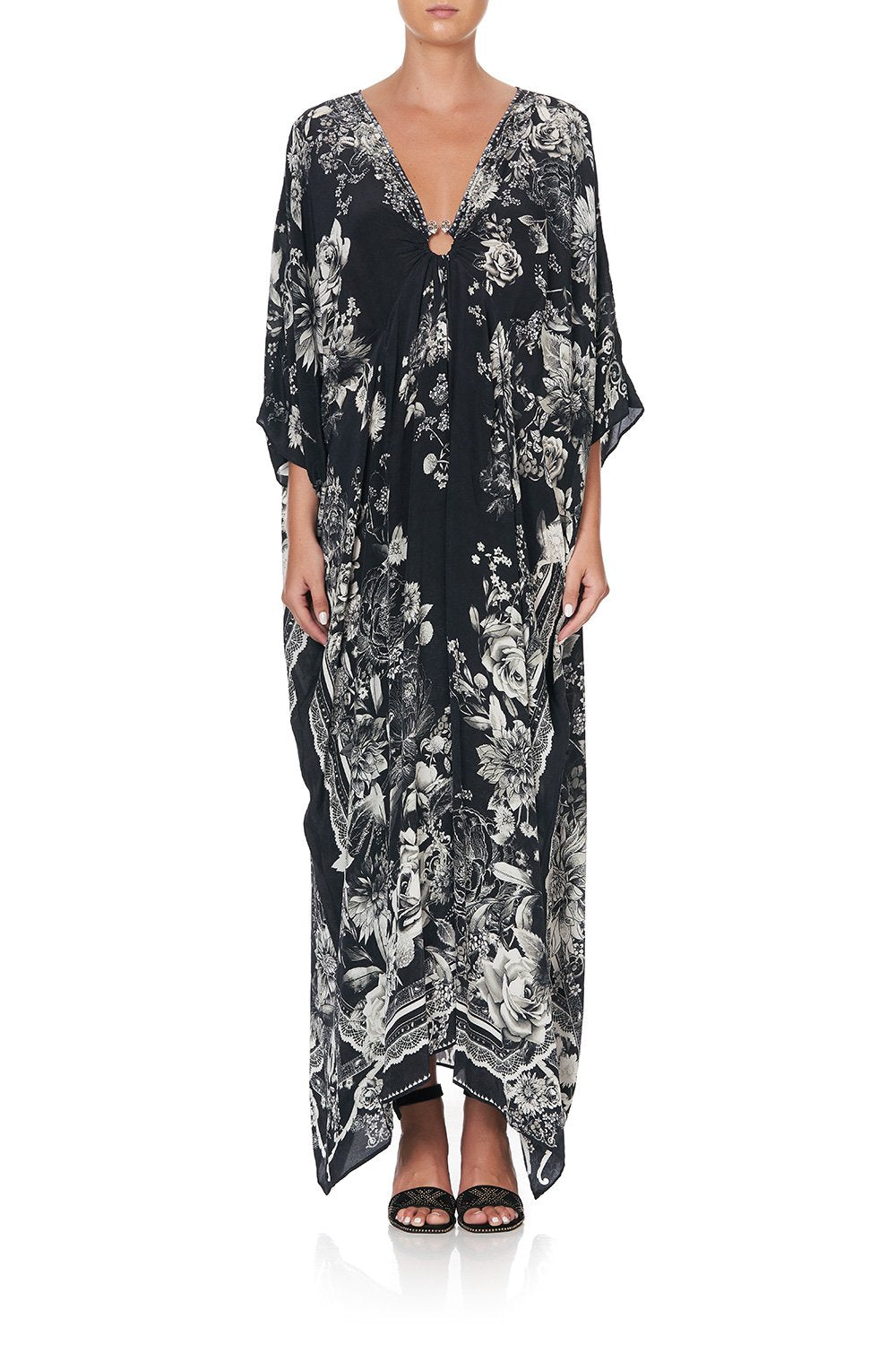 SPLIT SLEEVE KAFTAN WITH HARDWARE MOONSHINE BLOOM