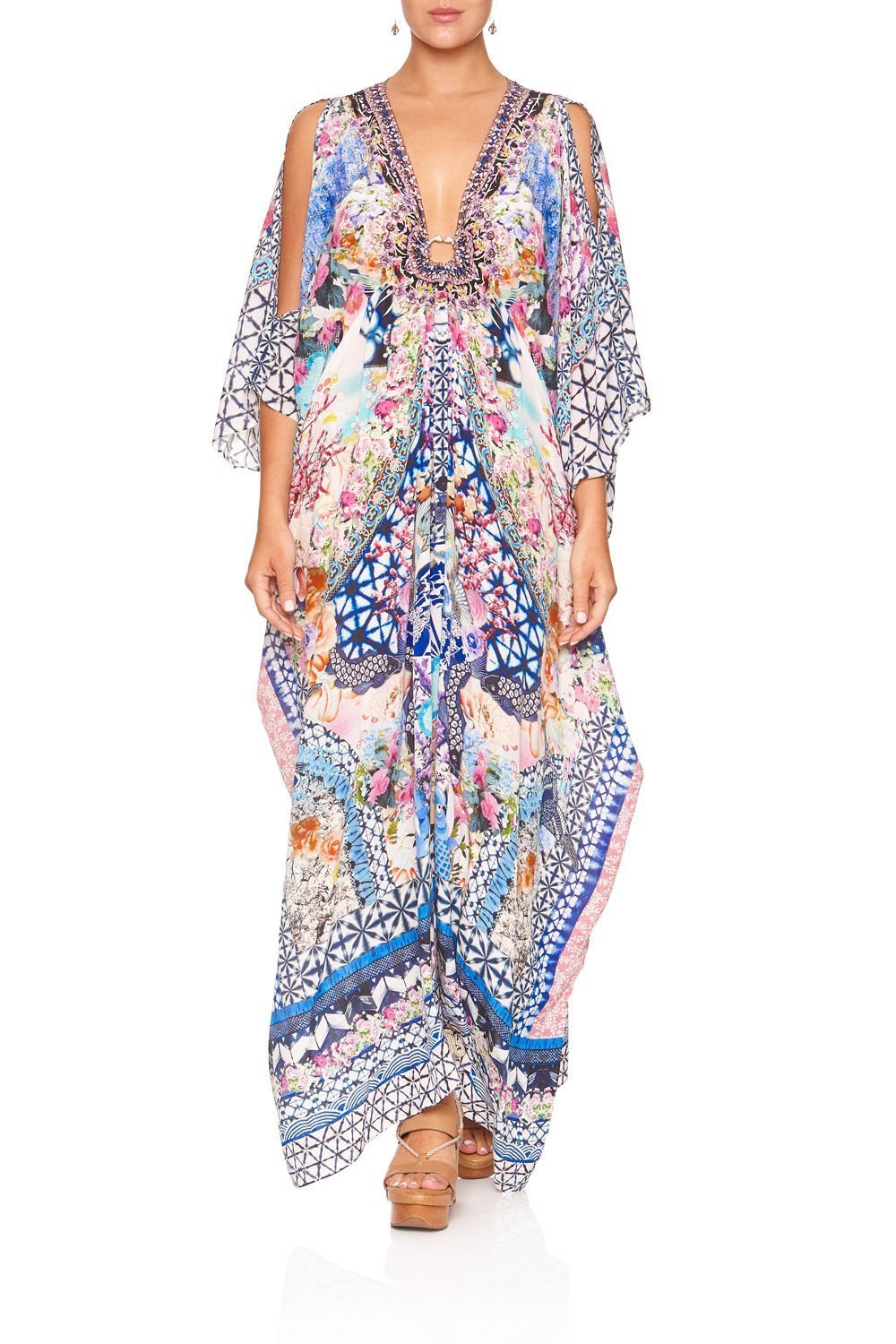 SPLIT SLEEVE KAFTAN WITH HARDWARE SHIBORI SHORES