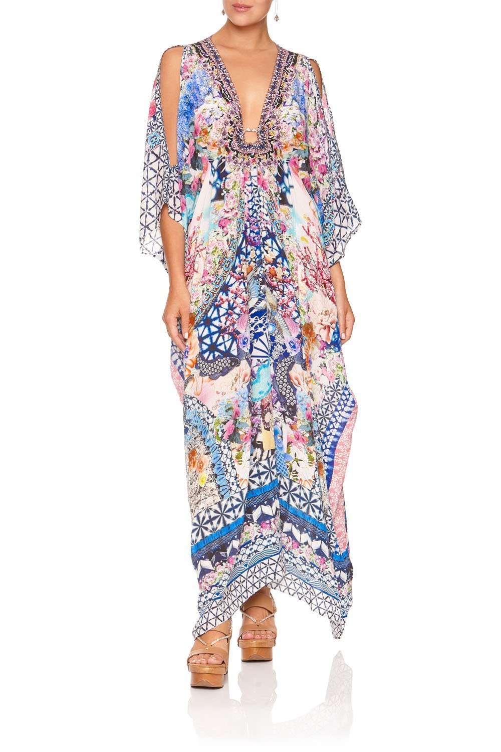 SPLIT SLEEVE KAFTAN WITH HARDWARE SHIBORI SHORES