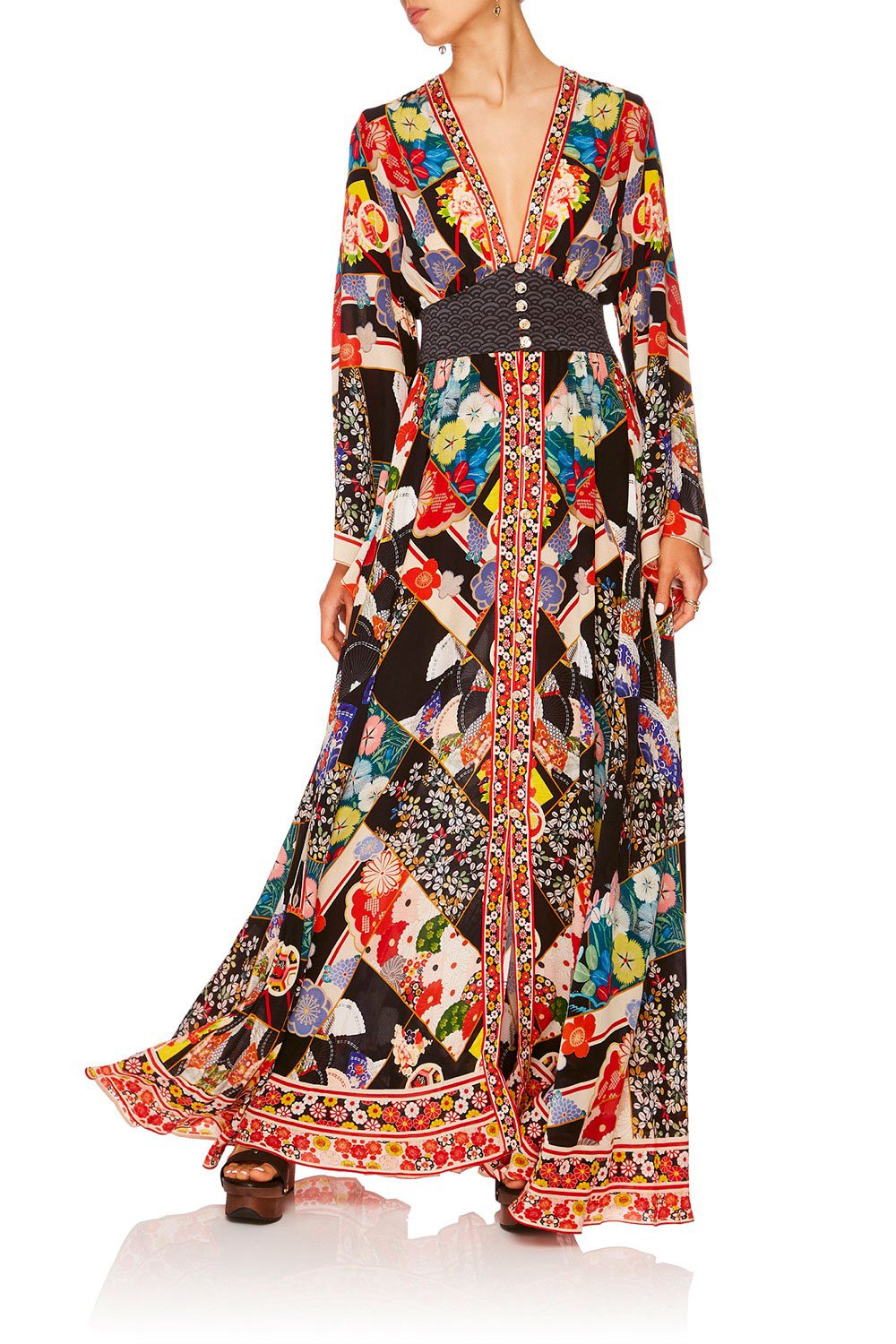 CAMILLA STAR GIRL KIMONO SLEEVE DRESS W SHIRRING DETAIL