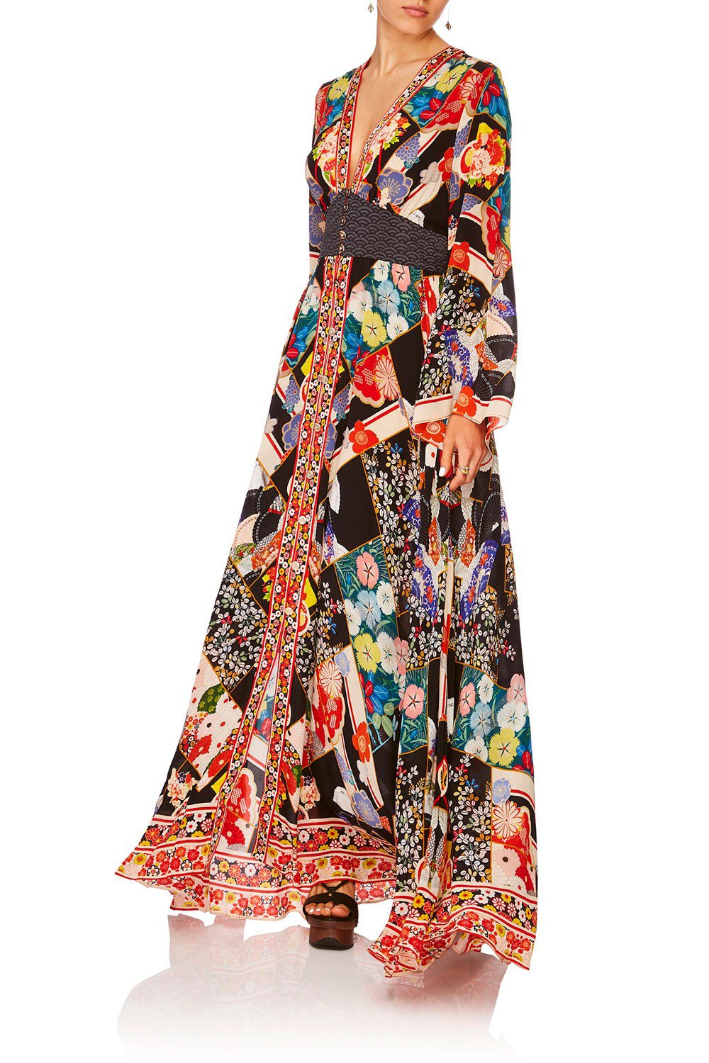 CAMILLA STAR GIRL KIMONO SLEEVE DRESS W SHIRRING DETAIL