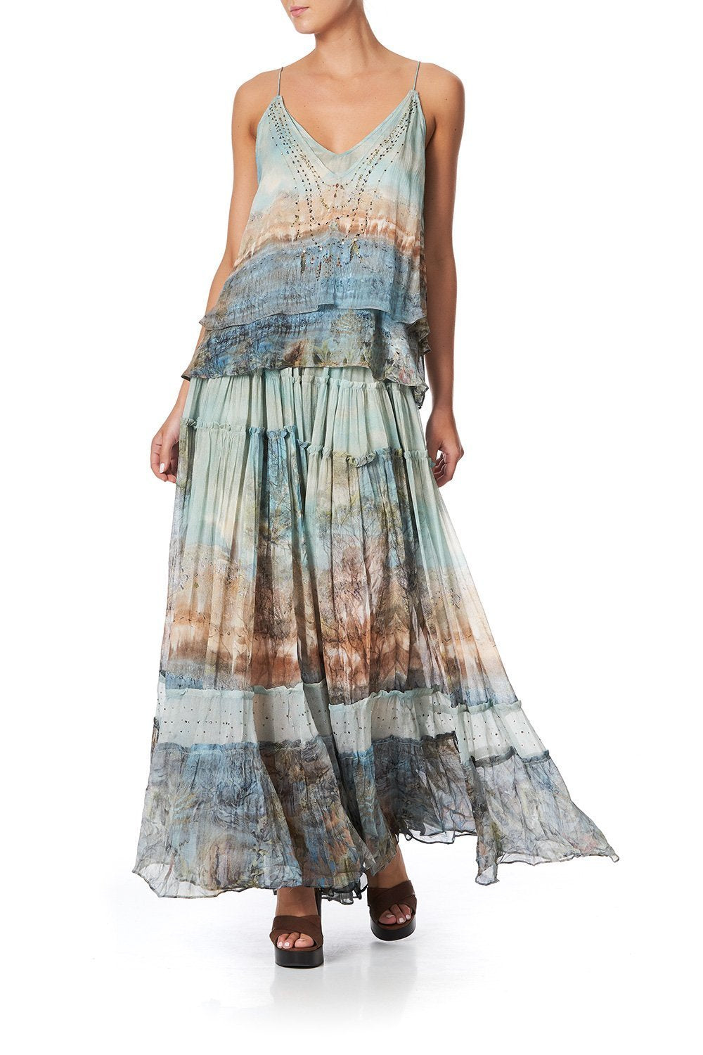 STRAP TOP WITH SHEER UNDERLAY COUNTRY DIARIES