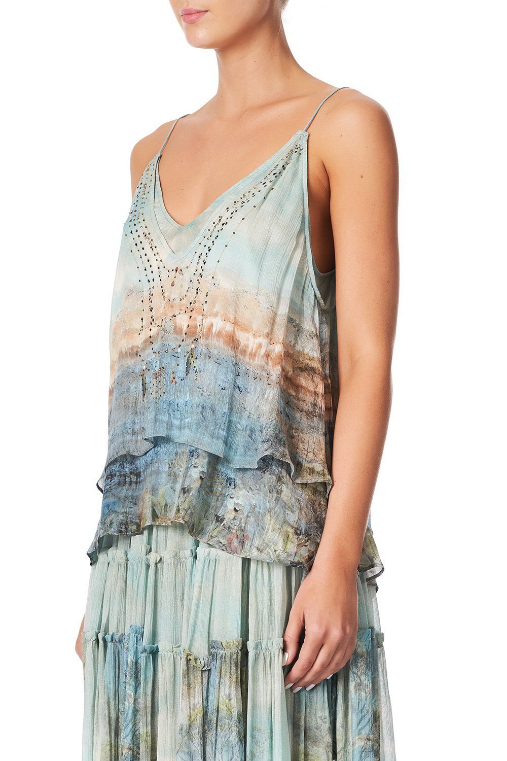 STRAP TOP WITH SHEER UNDERLAY COUNTRY DIARIES