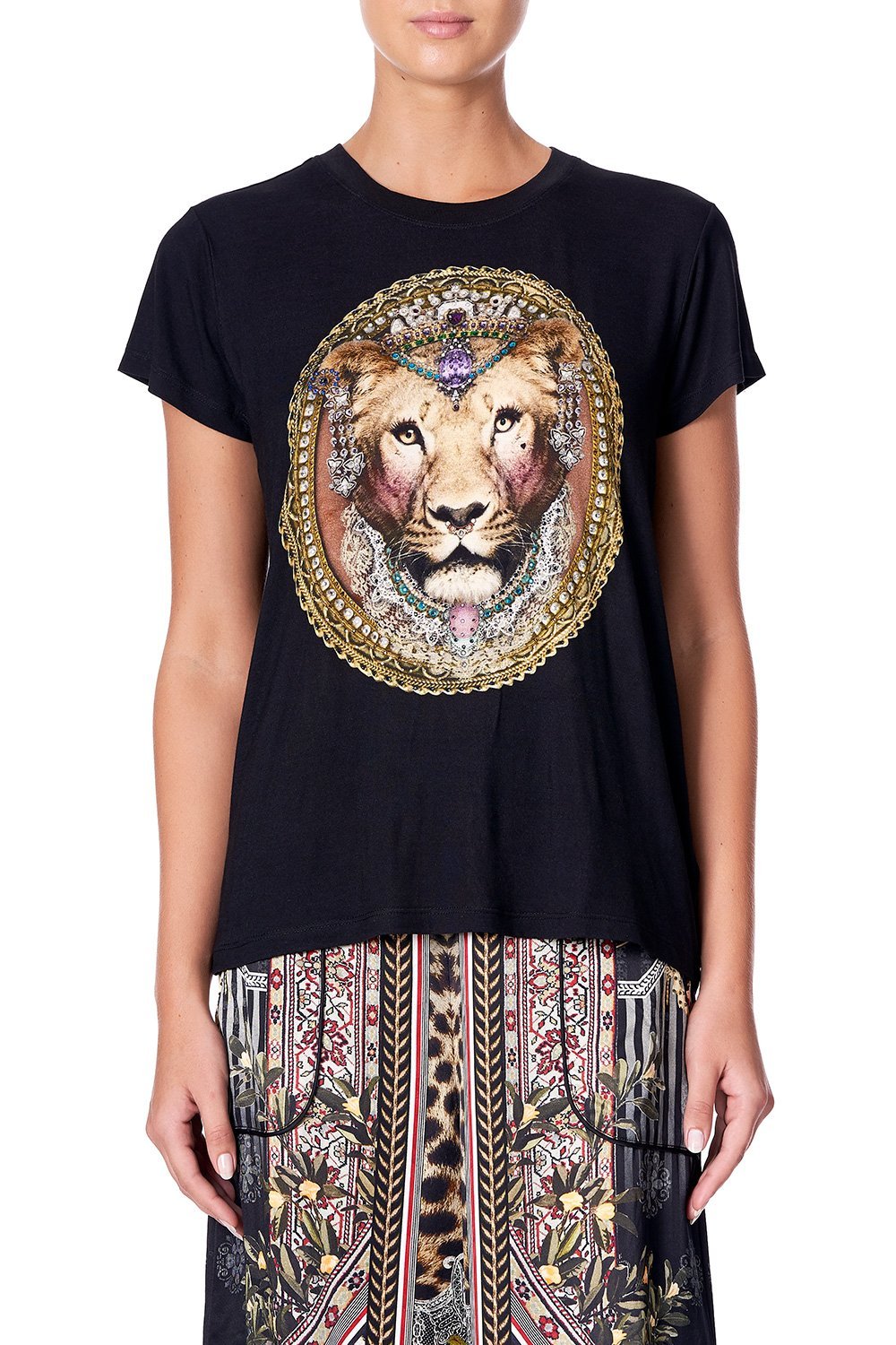 SLIM FIT  ROUND NECK T-SHIRT MARAIS AT MIDNIGHT