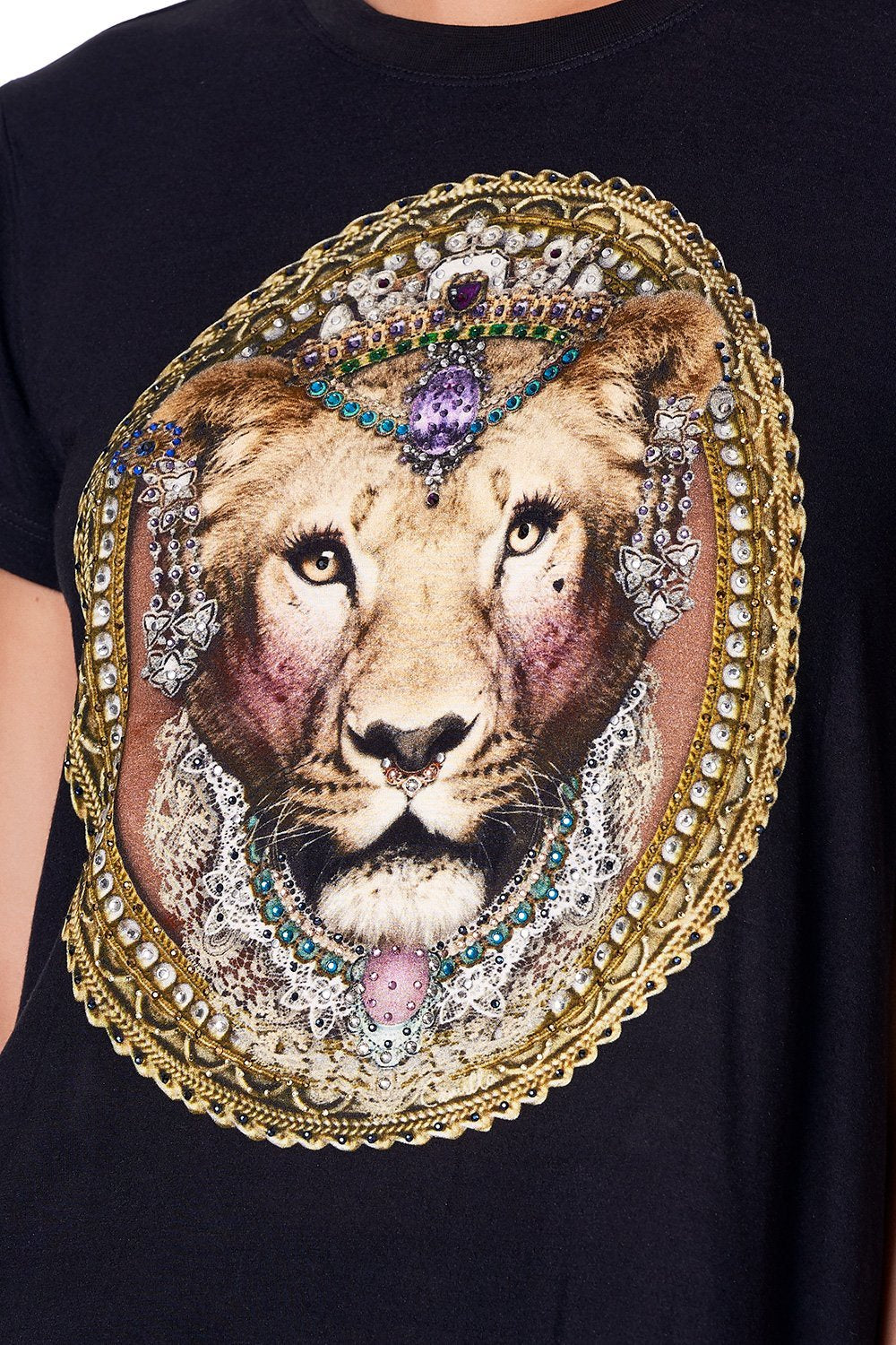 SLIM FIT  ROUND NECK T-SHIRT MARAIS AT MIDNIGHT