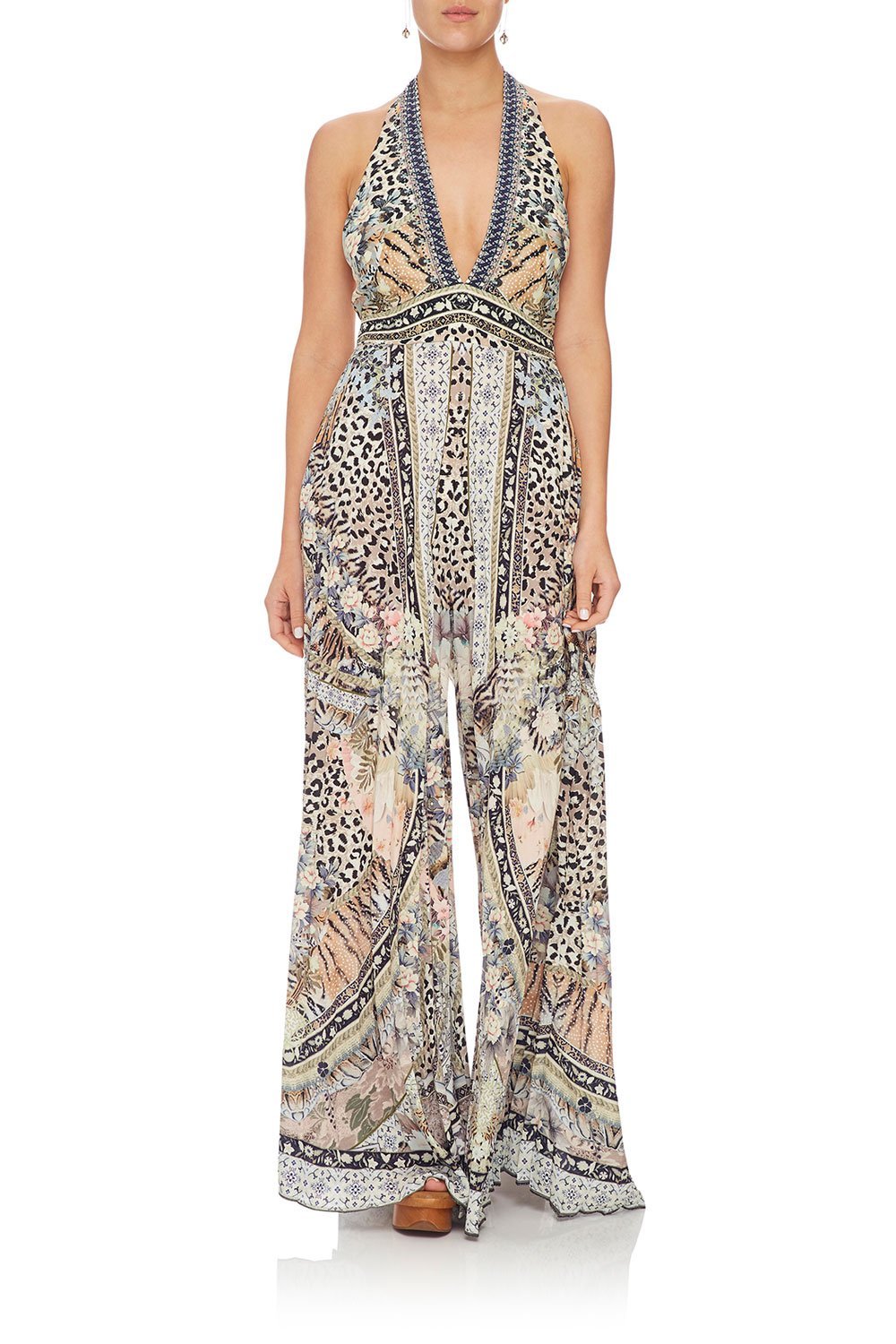 CAMILLA TIE NECK HALTER JUMPSUIT MOTO MAIKO