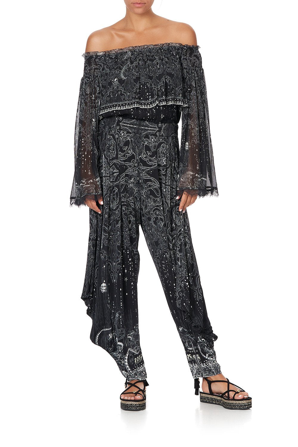 JERSEY DRAPE PANT WITH POCKET MIDNIGHT PEARL