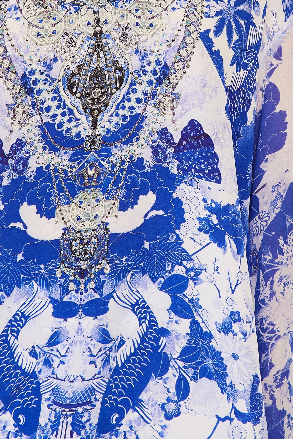 CAMILLA V-NECK A-LINE BLOUSE THE FAN SEA