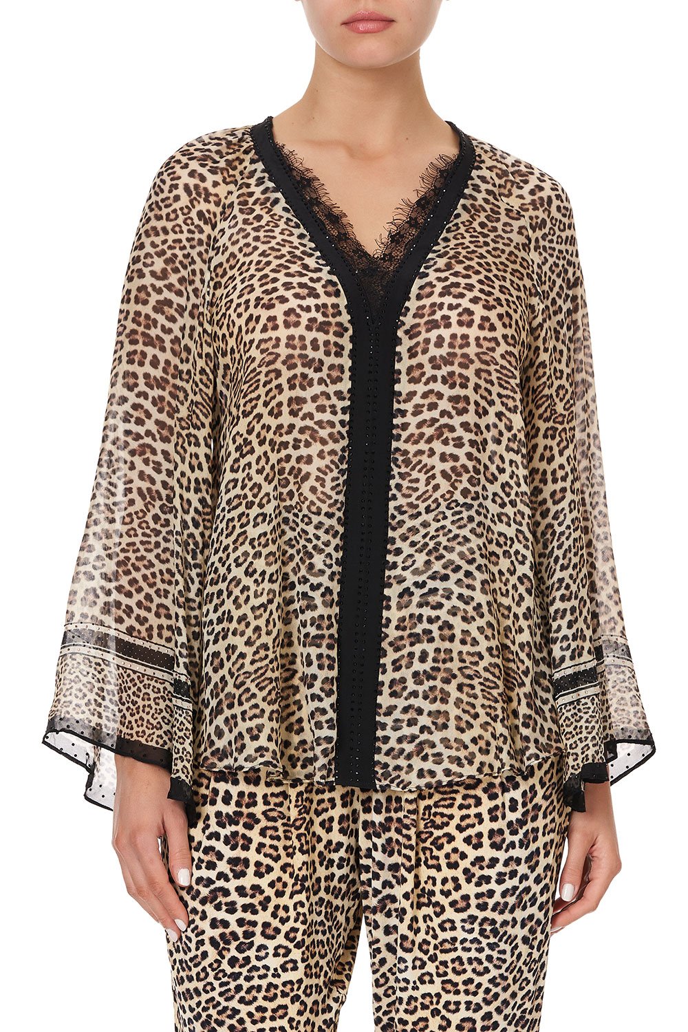 V NECK BLOUSE WITH NECKBAND SEX KITTEN