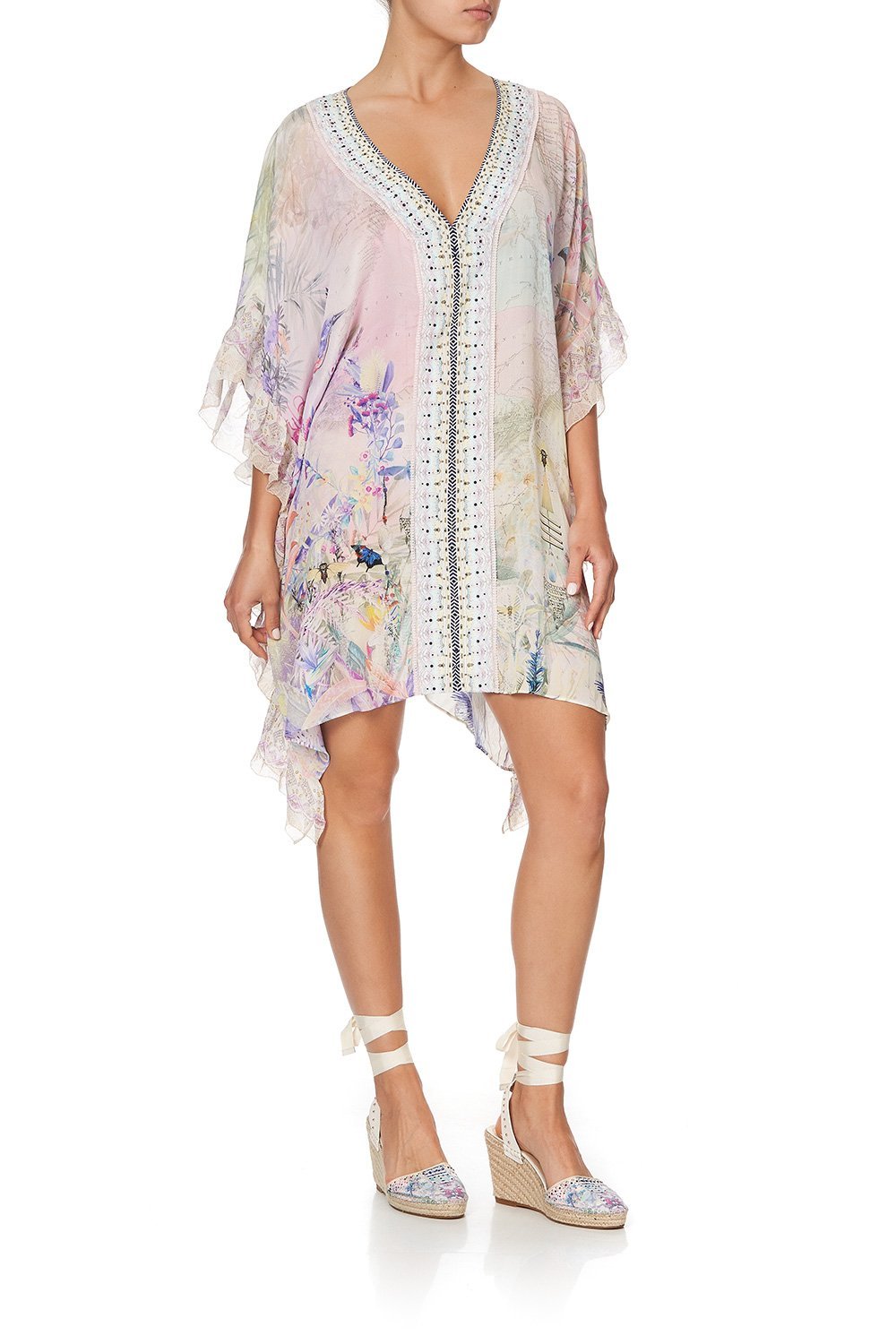 V-NECK KAFTAN WITH RUFFLE SLEEVE MERMAID MILLA