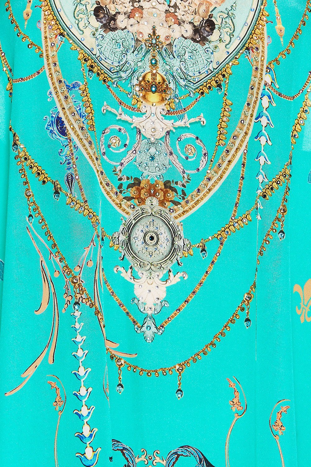 CAMILLA V NECK RACER BACK DRESS FLORAISON