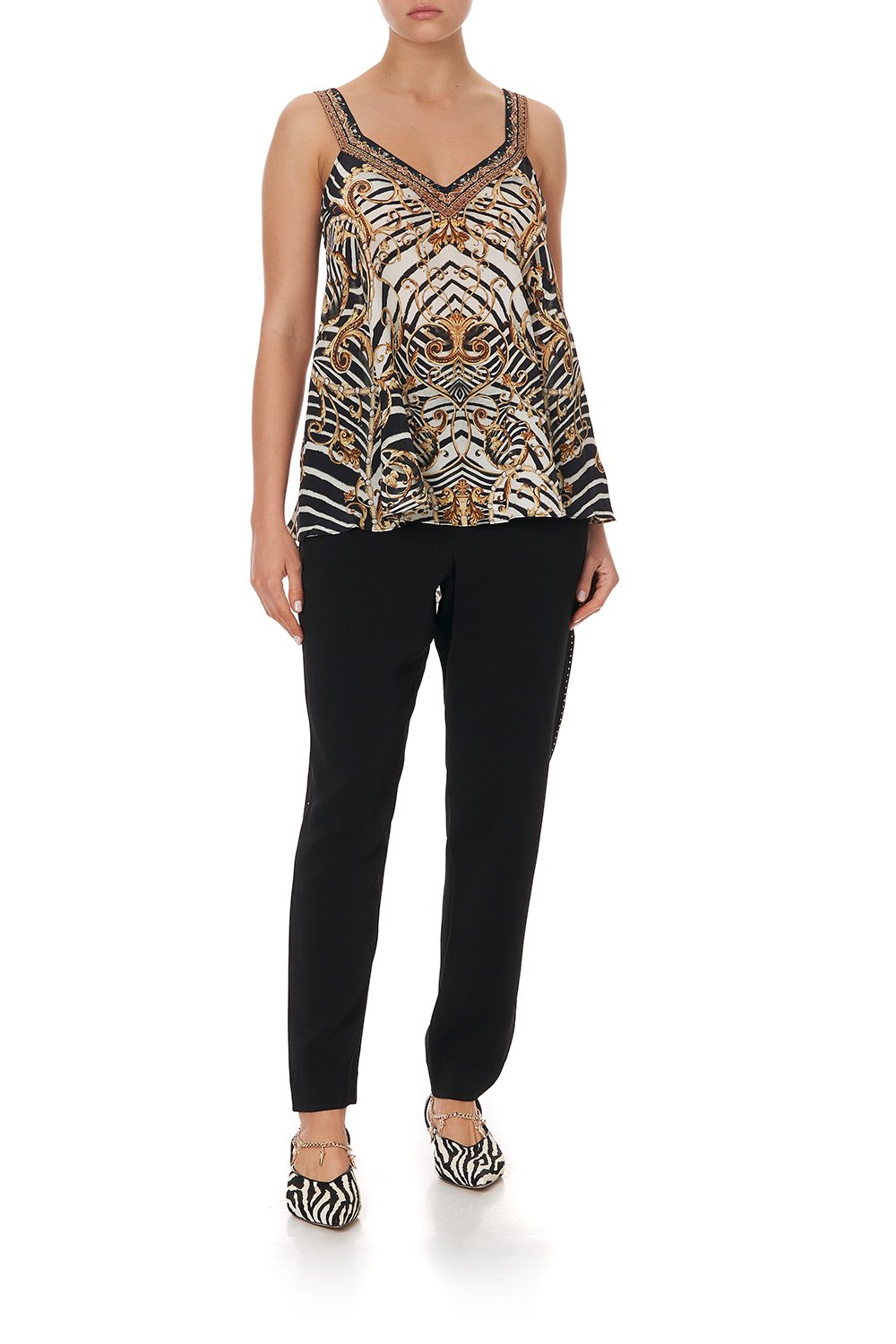 V-NECK STRAP TOP NIGHT WAITING FOR DAY