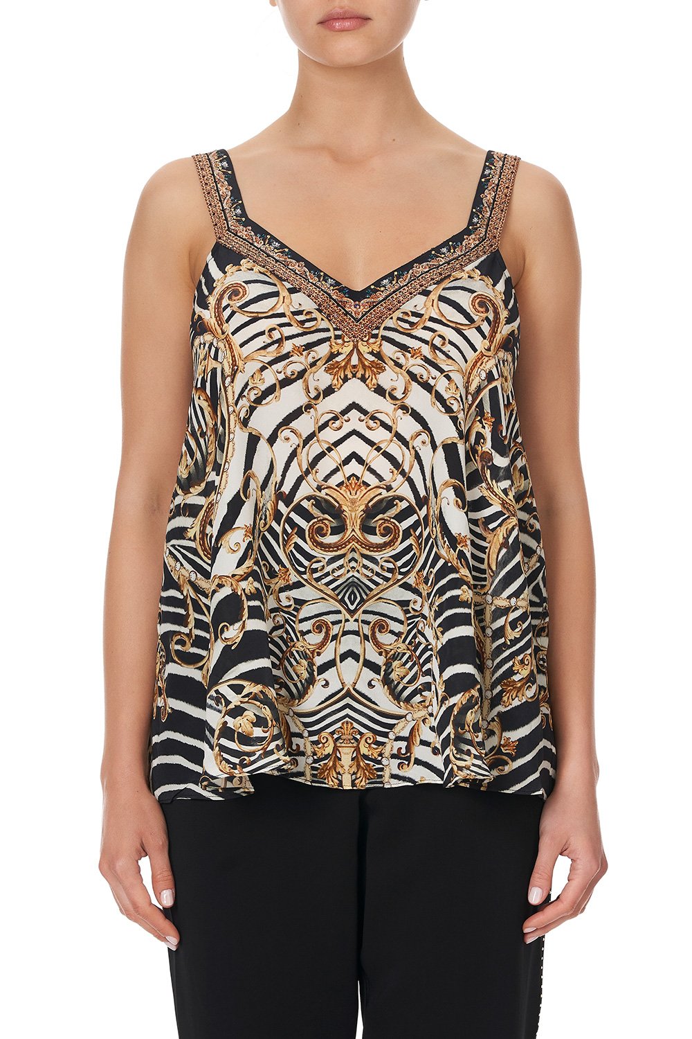 V-NECK STRAP TOP NIGHT WAITING FOR DAY