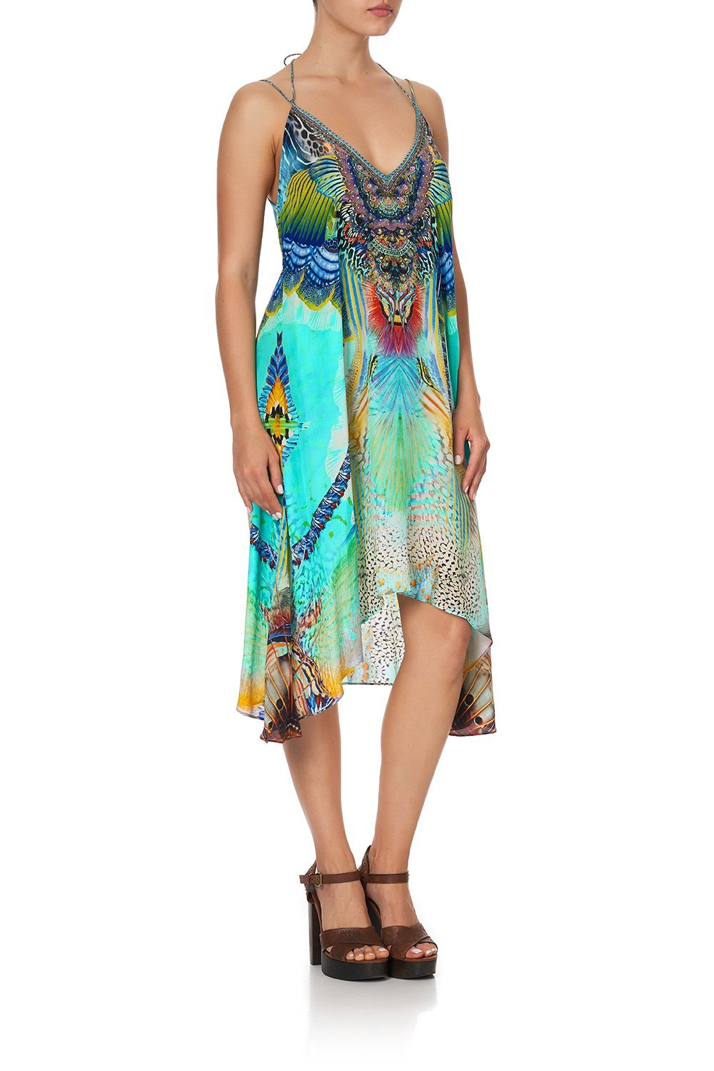 V-NECK STRAPPY FLARE DRESS REEF WARRIOR