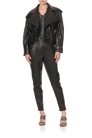 BELTED TROUSER WITH DRAPED SIDE - FLOW STUDIO 54