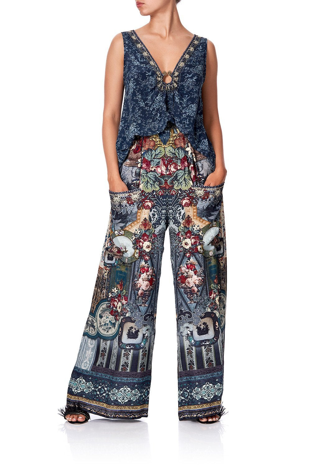 WIDE LEG TROUSER WITH FRONT POCKETS HOTEL BOHEME