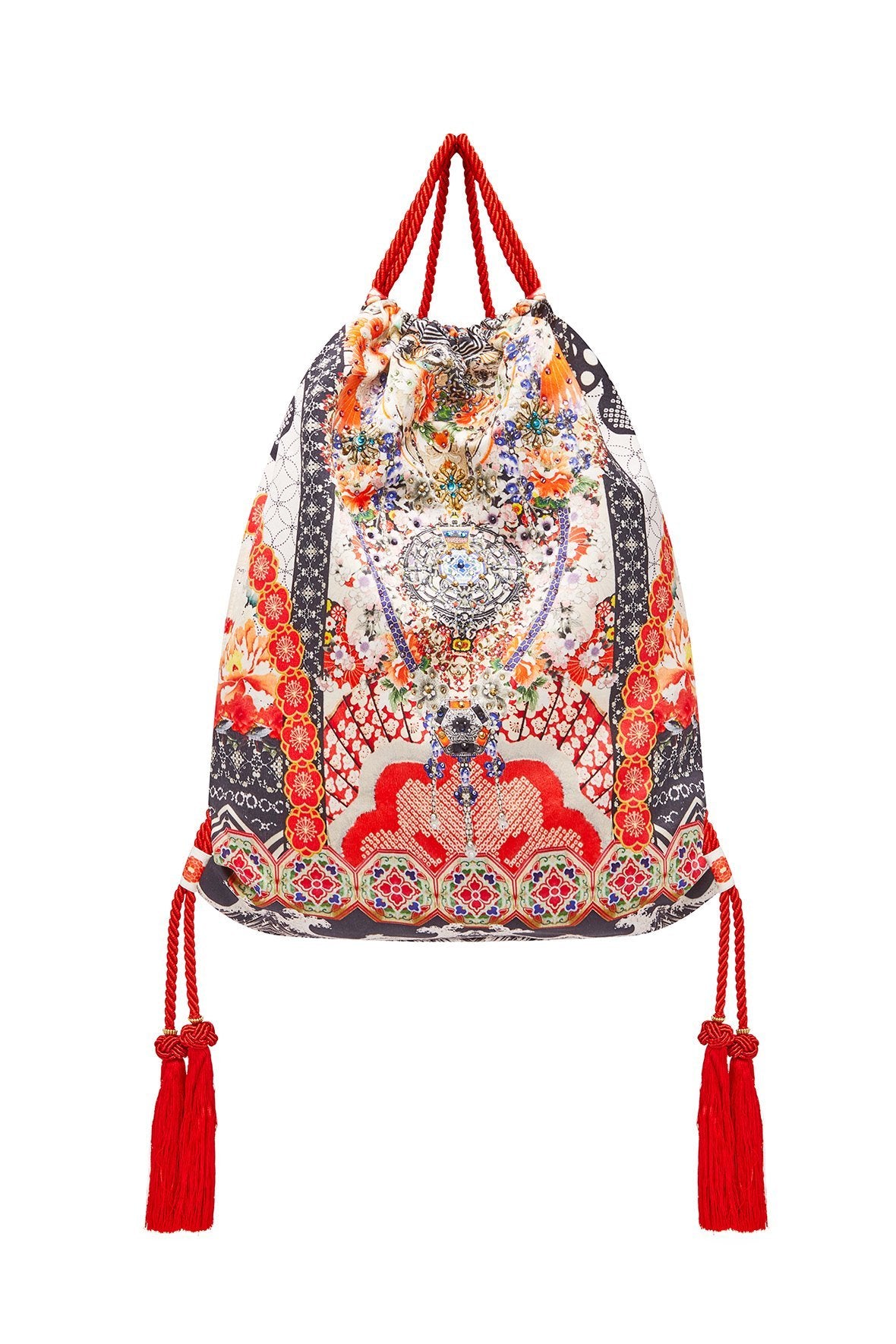 CAMILLA DRAWSTRING EMBELISHED POUCH VINTAGE VIXEN