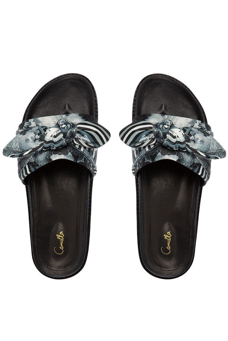 CAMILLA WILD MOONCHILD OBI TIE FOOTBED SLIDE