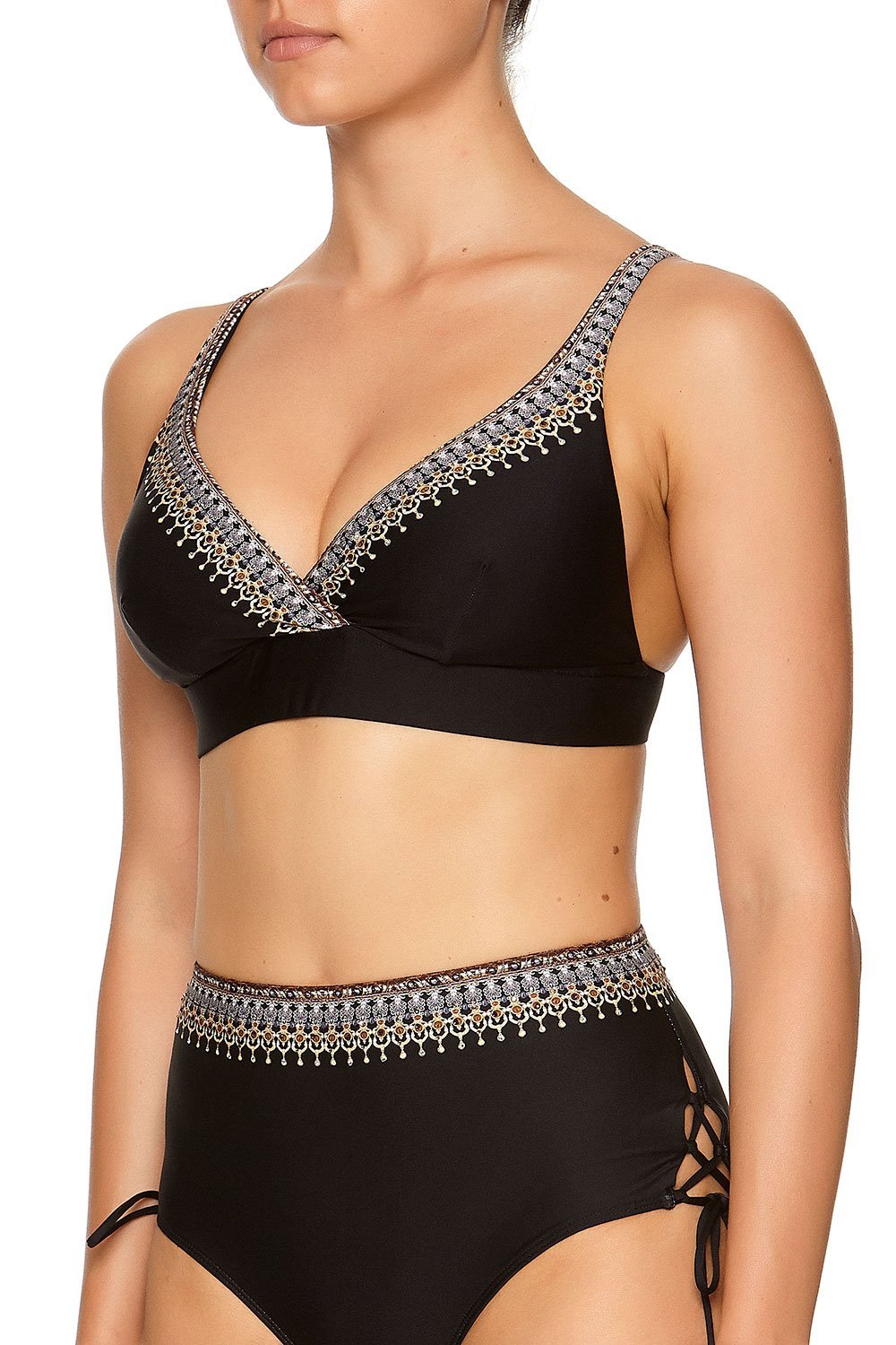 WRAP FRONT BRA BLACK