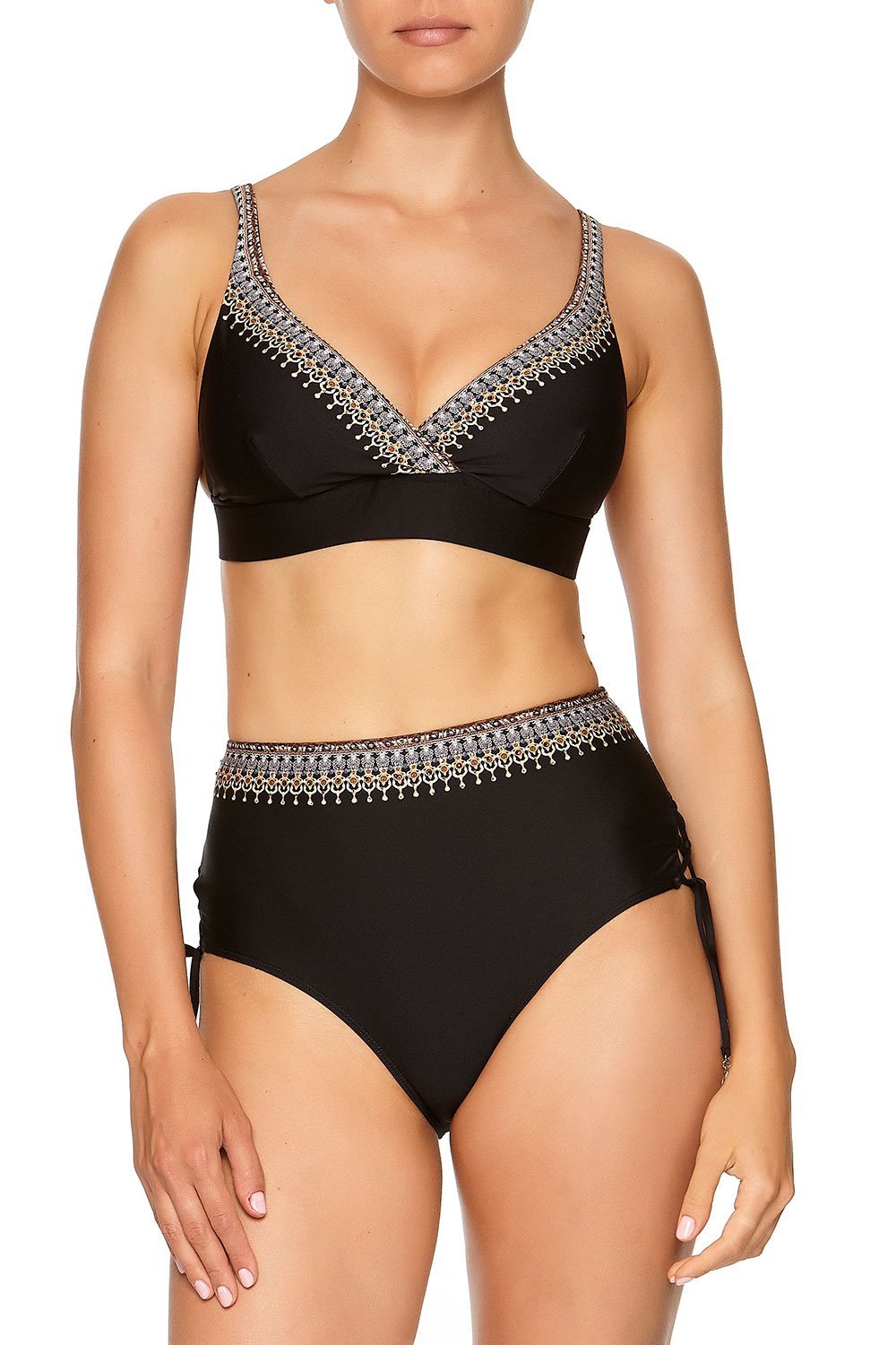 WRAP FRONT BRA BLACK