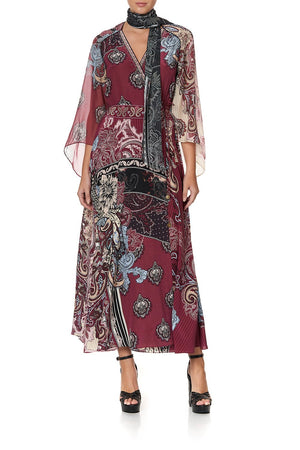 WRAP DRESS WITH NECK TIE TALE OF THE FIRE BIRD