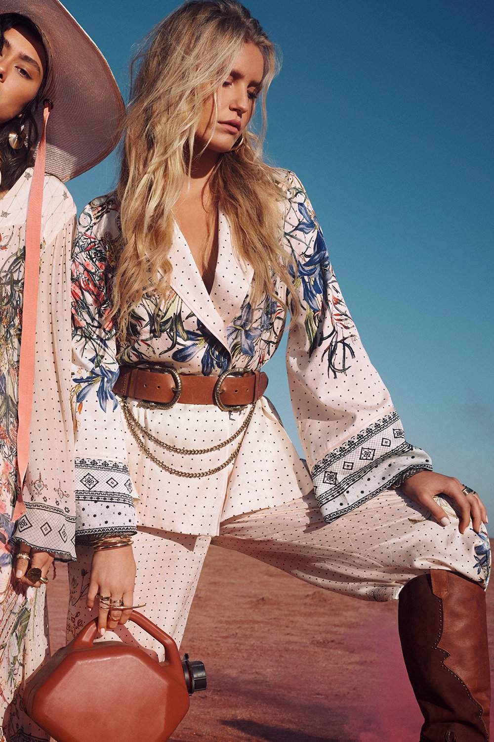 DOUBLE CROC LEATHER BELT TAN