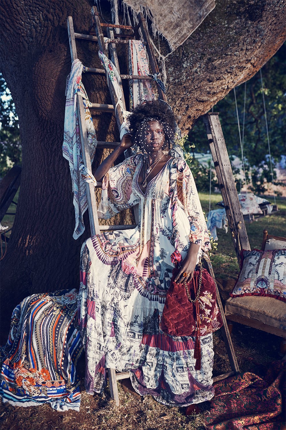 QUILTED DRAWSTRING BAG VIOLET CITY