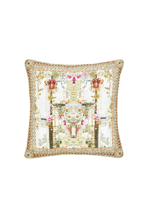 GIRL IN THE GARDEN SMALL SQUARE CUSHION