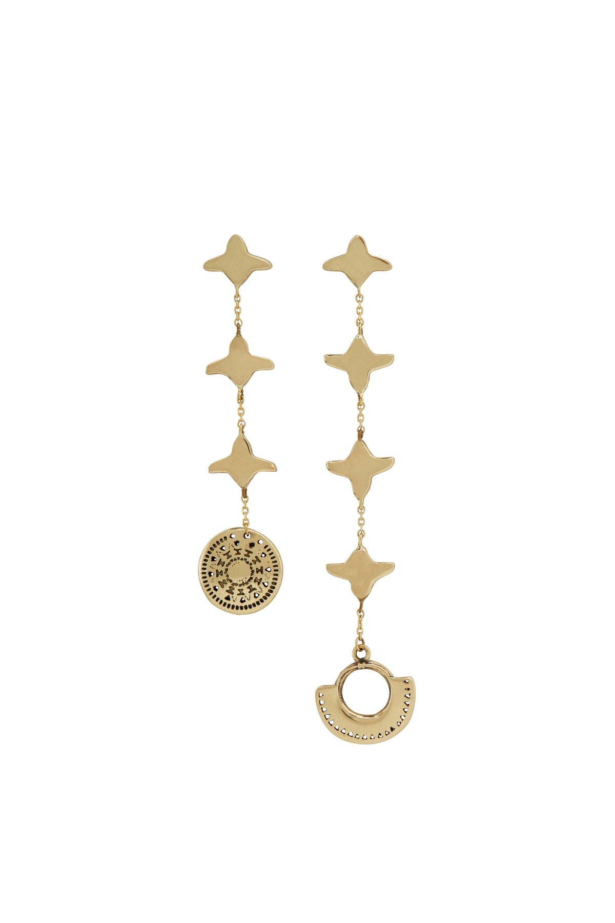 GOLD BRASS CHAIN DROP EARRINGS