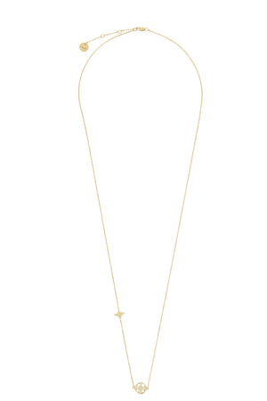 GOLD BRASSS CUT OUT PENDANT NECKLACE