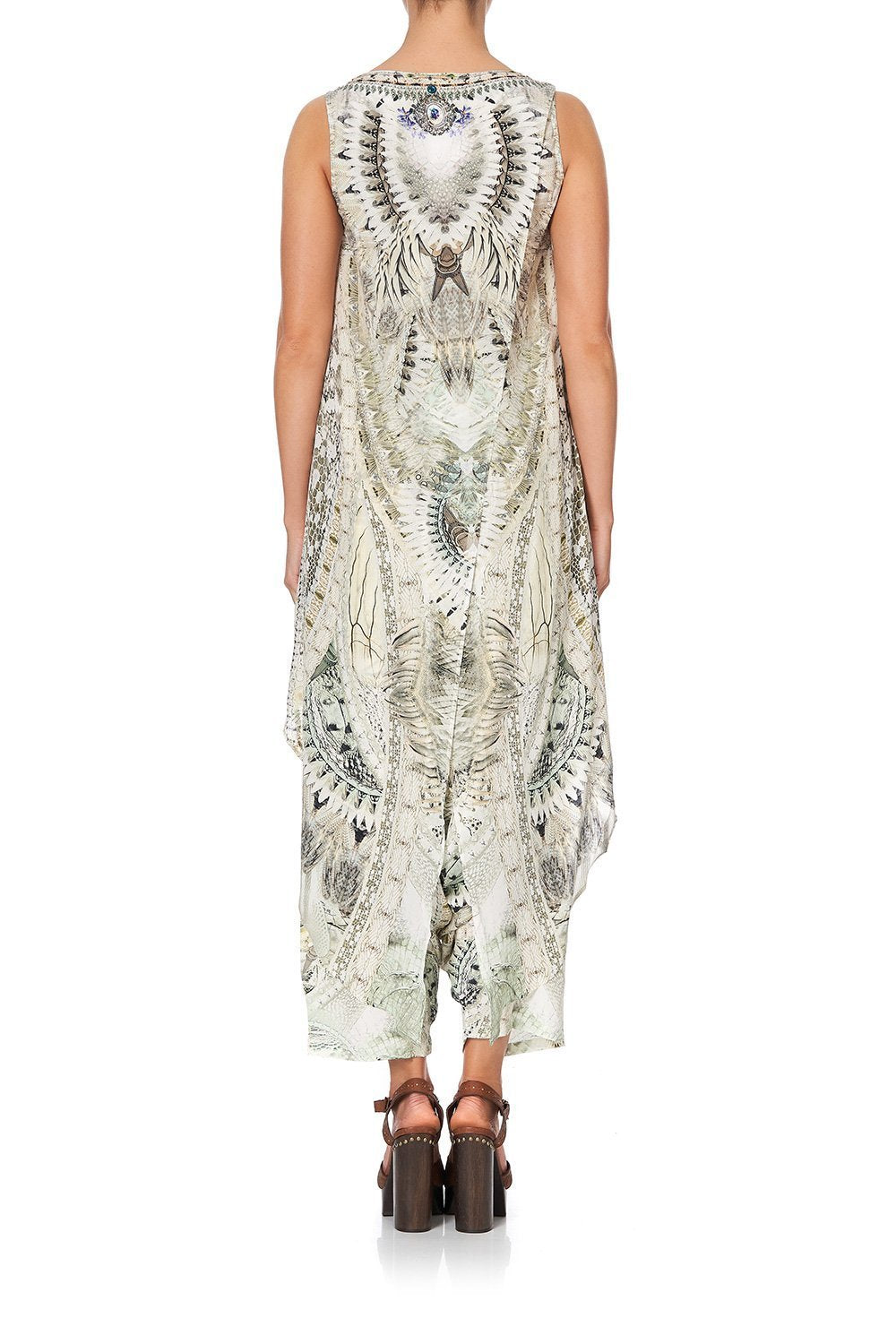 HIGH LOW CROSS OVERLAY TOP DAINTREE DREAMING