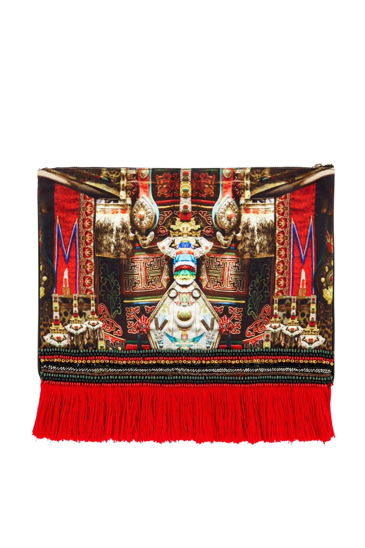 IN A DALAI DAZE LARGE CANVAS CLUTCH