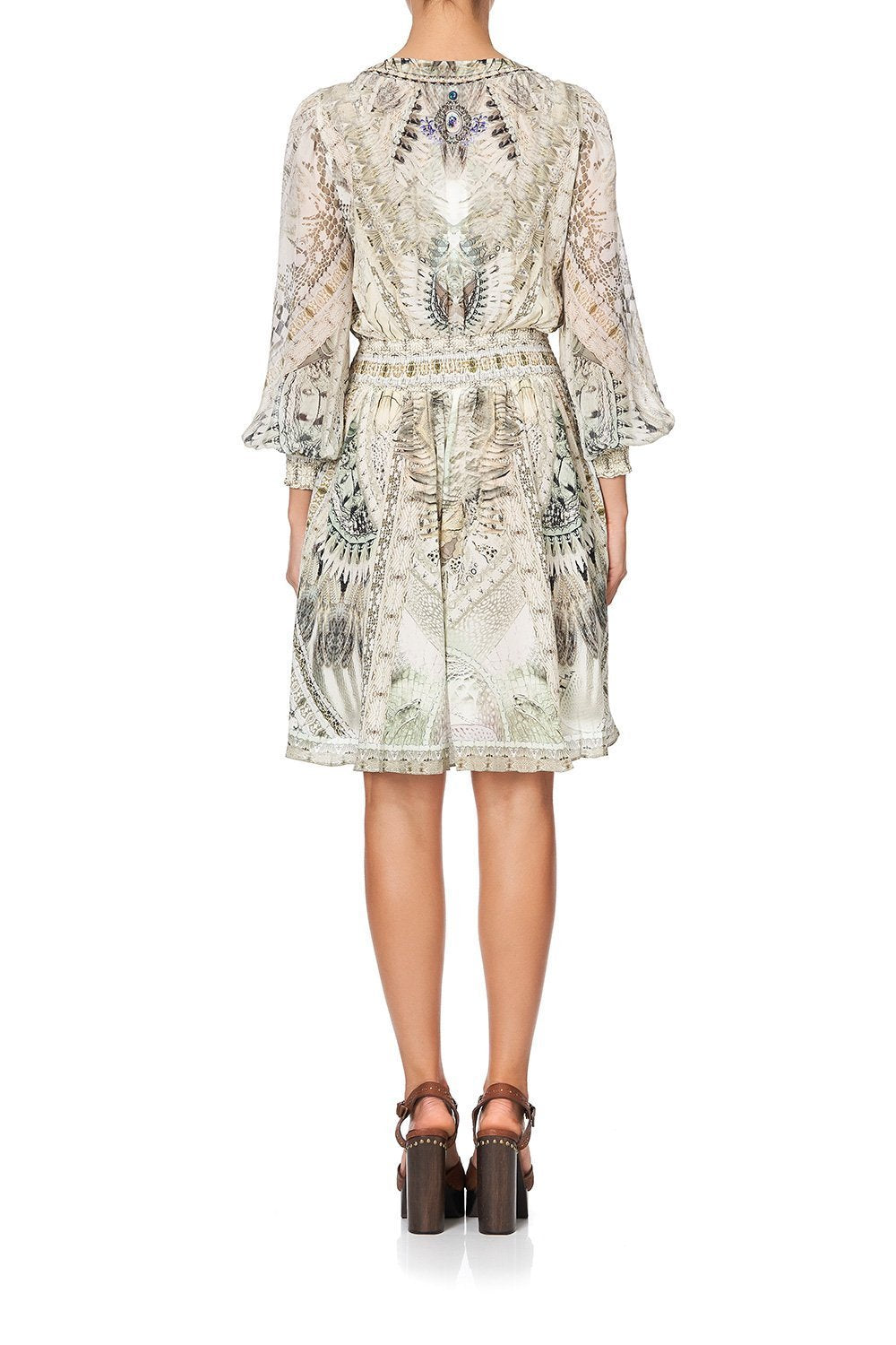 LACE UP SHIRRED WAIST DRESS DAINTREE DREAMING