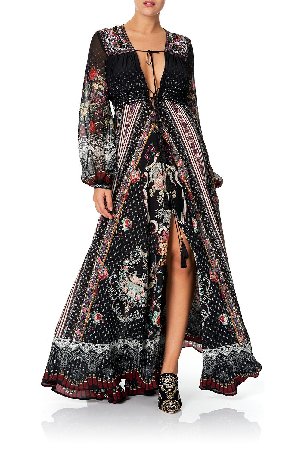 PEASANT DRESS WITH TIE FRONT HEUTE PROVINCIAL